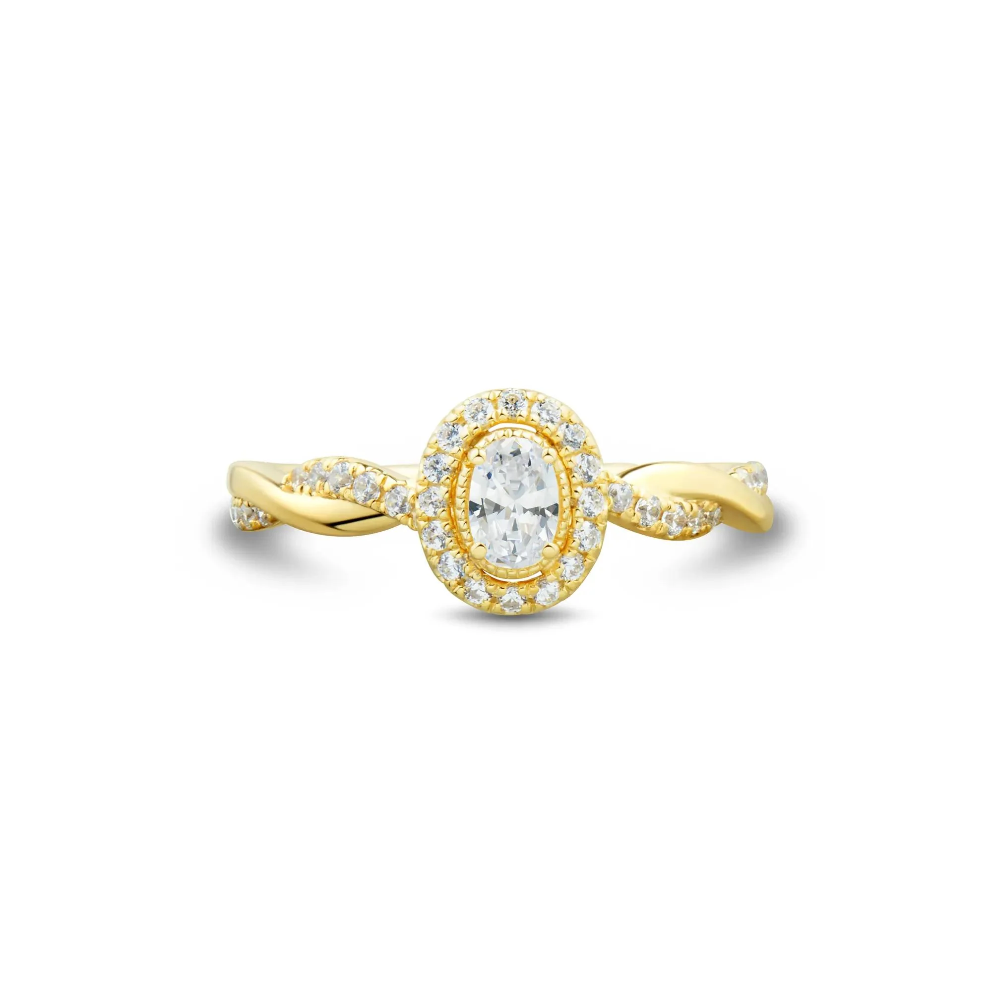 1/2 CT. Tw. Lab Grown Diamond Promise Ring 10K Yellow Gold Size 10 1mm