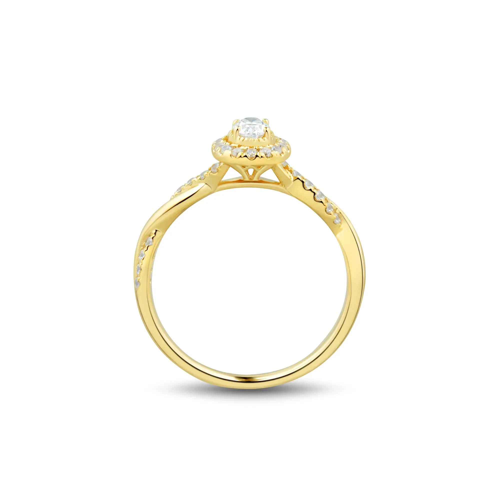 1/2 CT. Tw. Lab Grown Diamond Promise Ring 10K Yellow Gold Size 6 1mm - Image 2