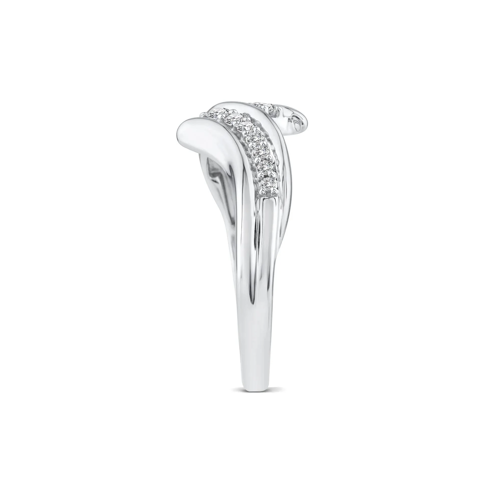 1/5 CT. Tw. Diamond Bypass Ring 10K White Gold Size 7 1.5mm - Image 3
