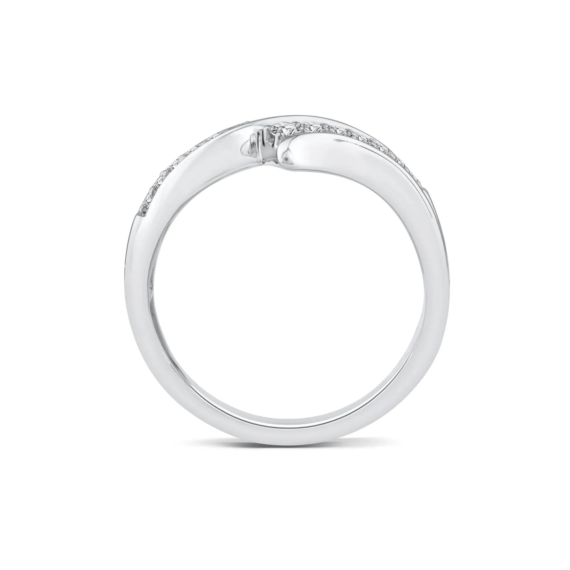 1/5 CT. Tw. Diamond Bypass Ring 10K White Gold Size 8.5 1.5mm - Image 2