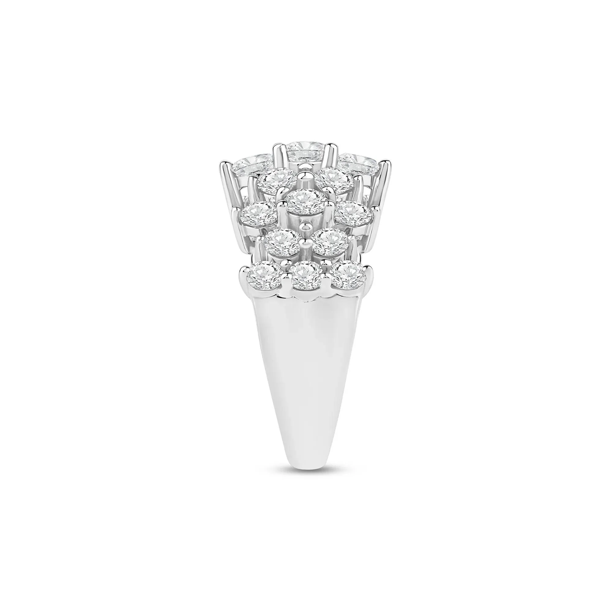 3 CT. Tw. Lab Grown Diamond Multi-Row Band Ring 10K White Gold Size 7.5 3mm - Image 3