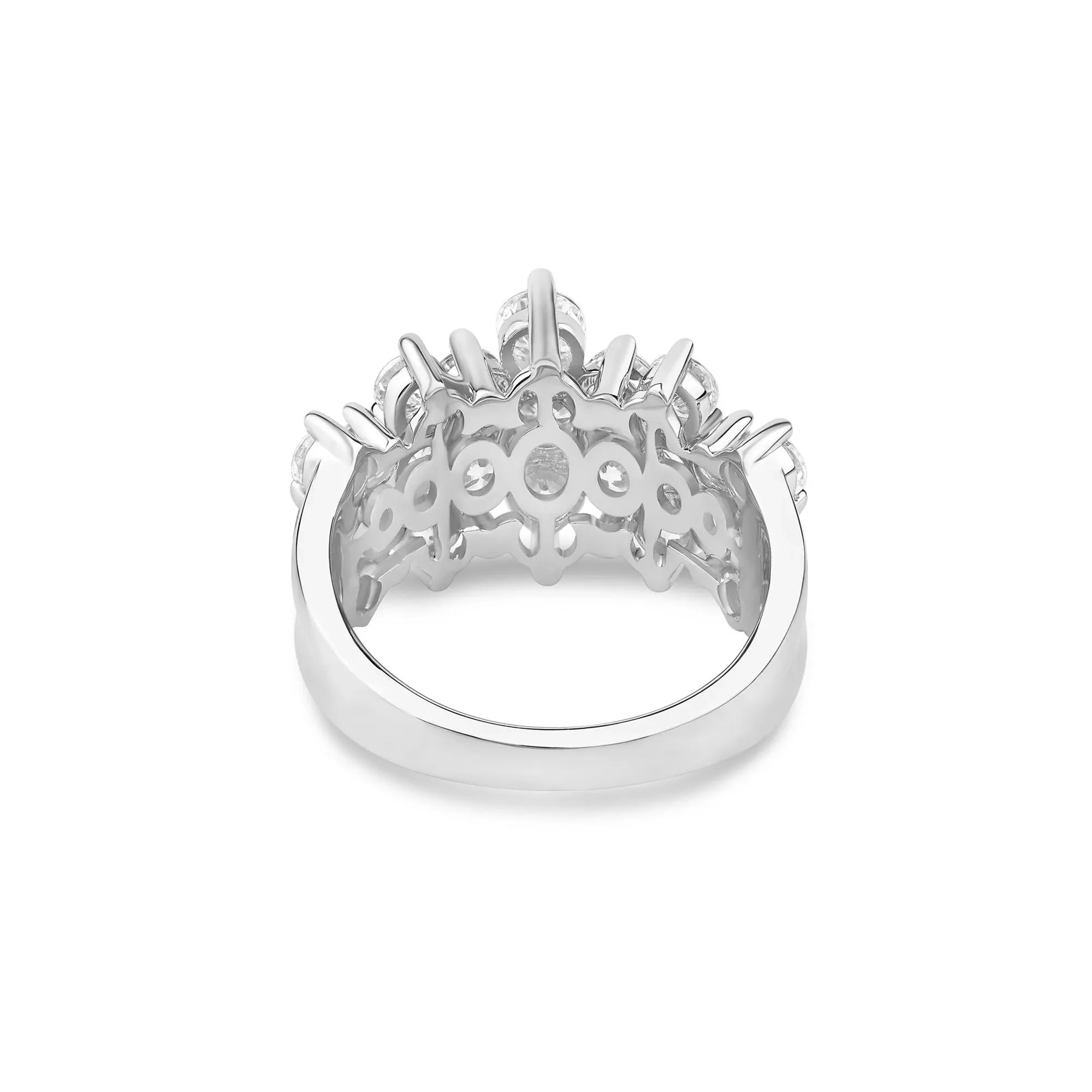 3 CT. Tw. Lab Grown Diamond Multi-Row Band Ring 10K White Gold Size 7.5 3mm - Image 4