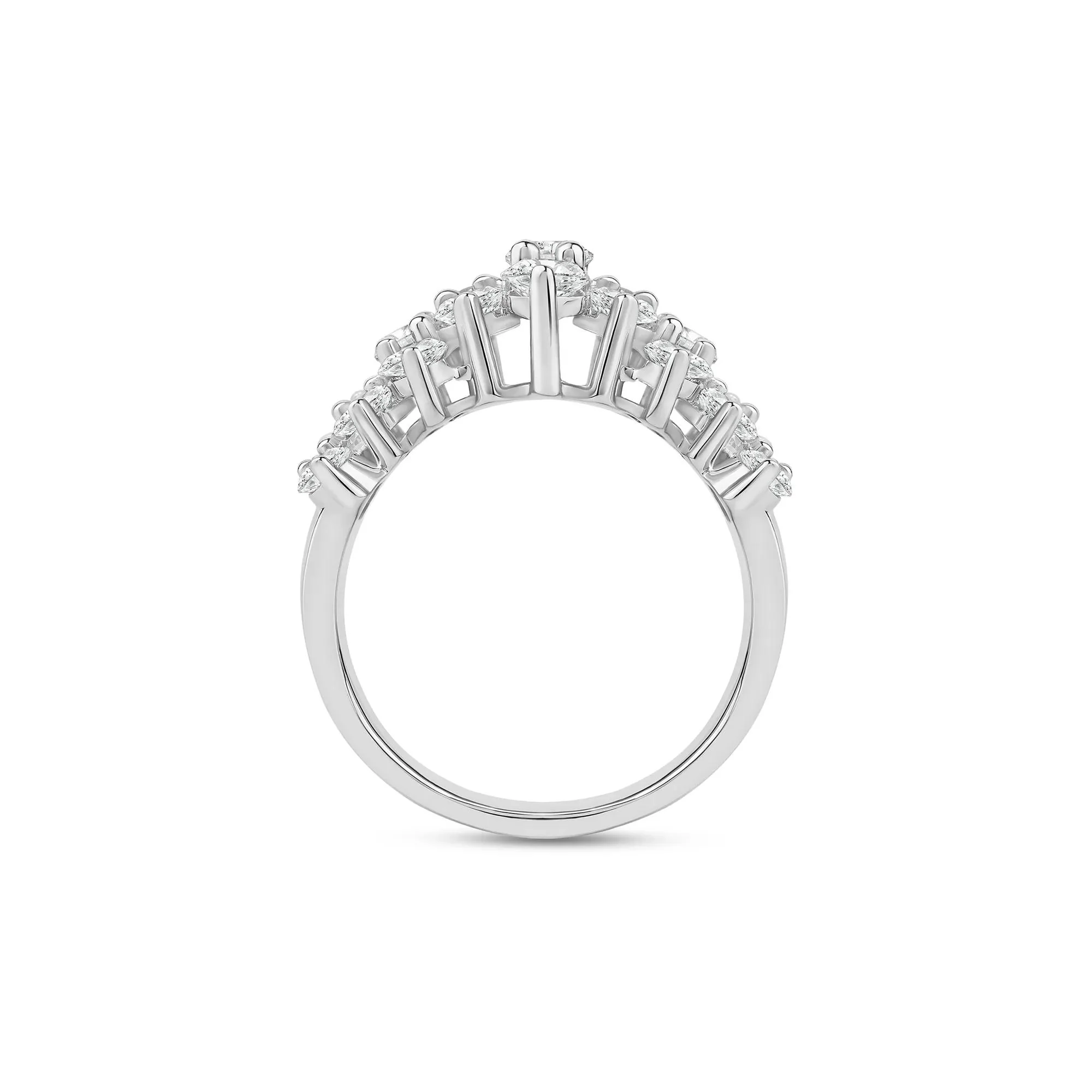3 CT. Tw. Lab Grown Diamond Multi-Row Band Ring 10K White Gold Size 8.5 3mm - Image 2