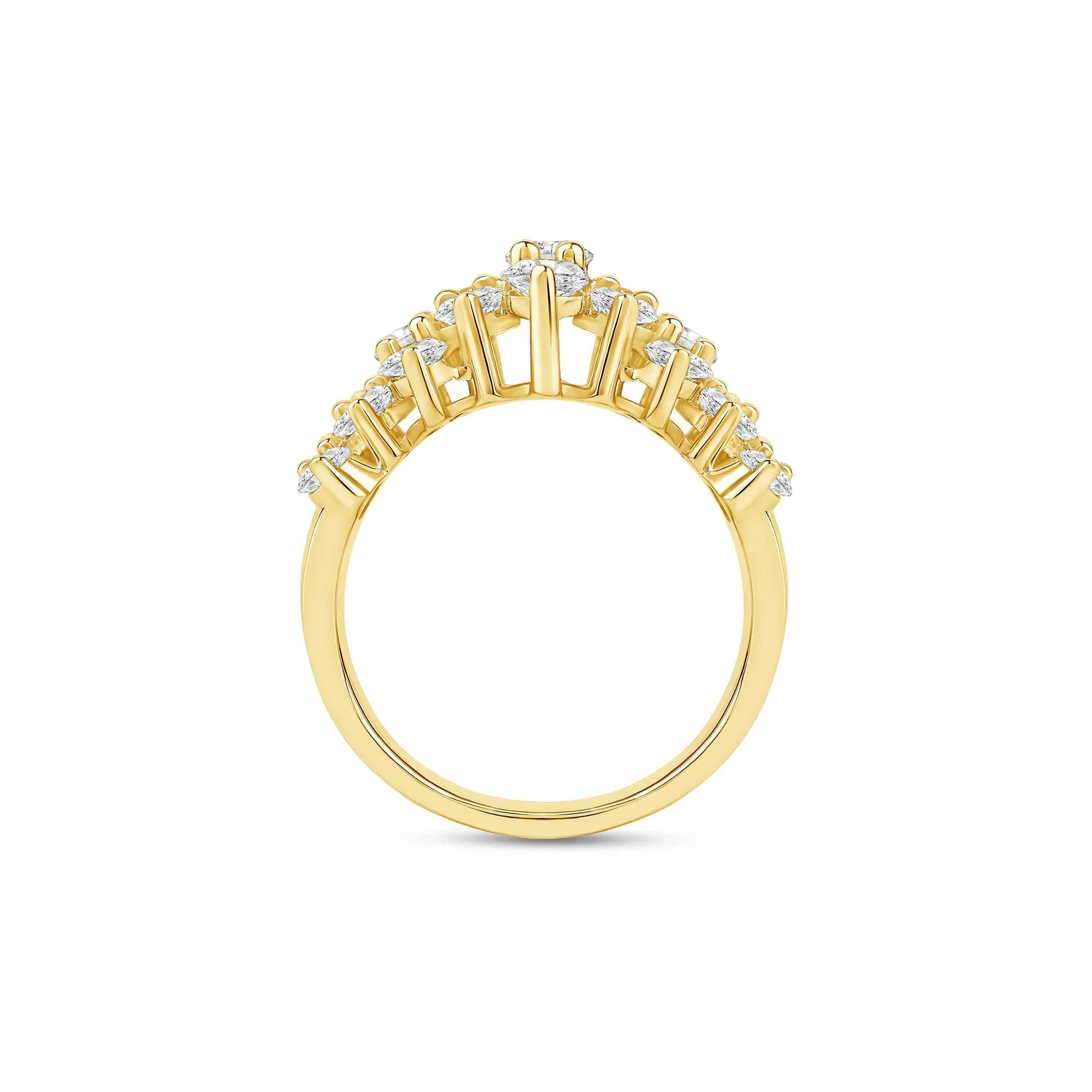 3 CT. Tw. Lab Grown Diamond Multi-Row Band Ring 10K Yellow Gold Size 6.5 3mm - Image 2
