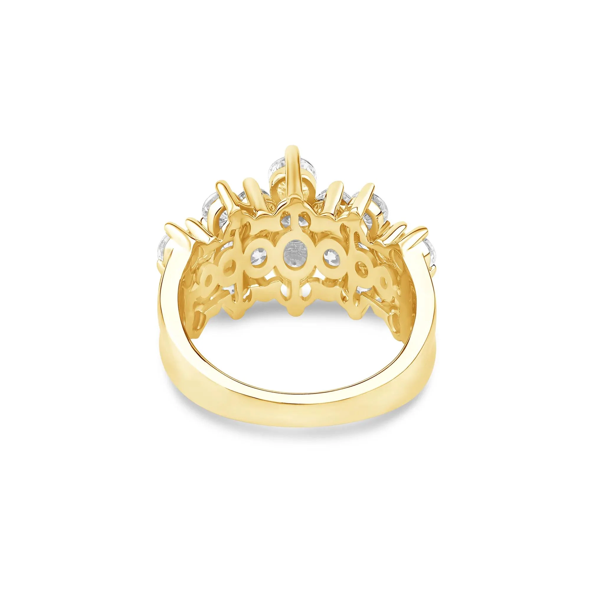 3 CT. Tw. Lab Grown Diamond Multi-Row Band Ring 10K Yellow Gold Size 8.5 3mm - Image 4