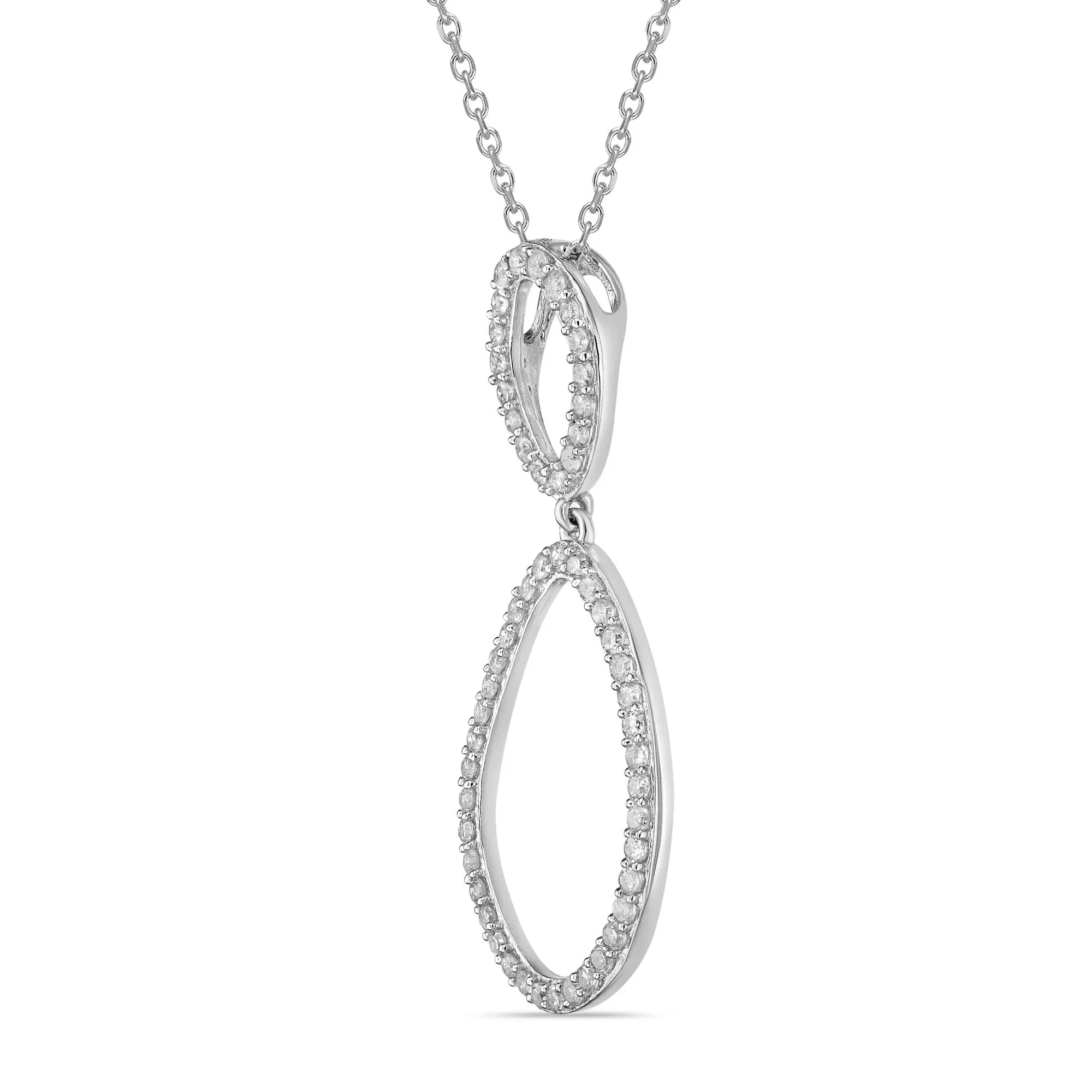 1/2 CT. Tw. Diamond Pendant Necklace .925 Sterling Silver White Size 18" - Image 2
