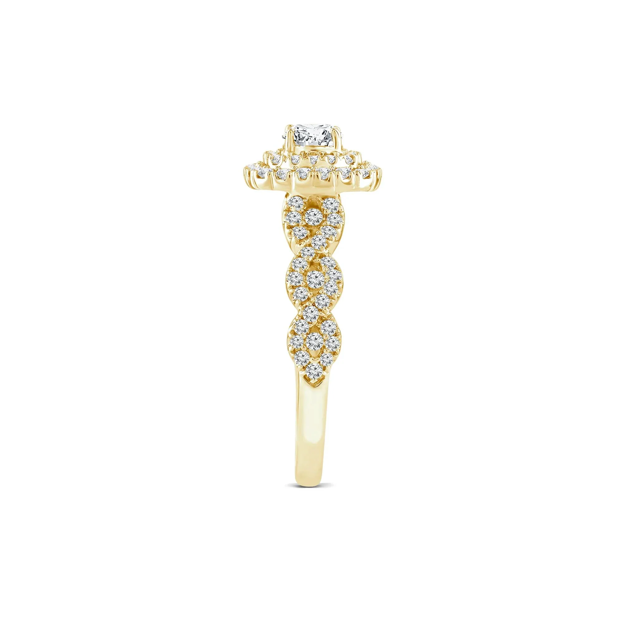 1 CT. Tw. Lab Grown Diamond Engagement Ring 10K Yellow Gold Round Brilliant Cut Size 6.5 1mm - Image 3