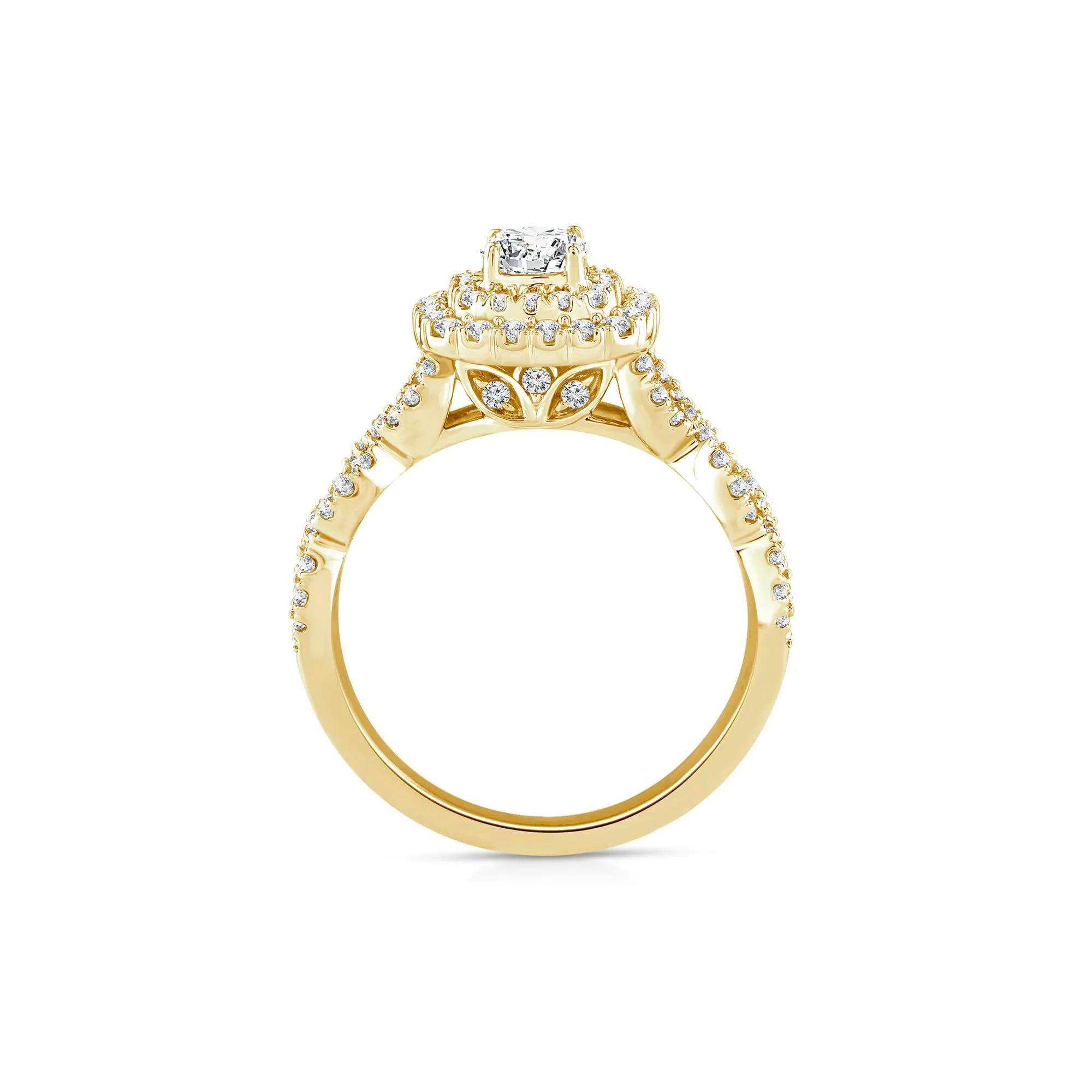 1 CT. Tw. Lab Grown Diamond Engagement Ring 10K Yellow Gold Round Brilliant Cut Size 7 1mm - Image 2