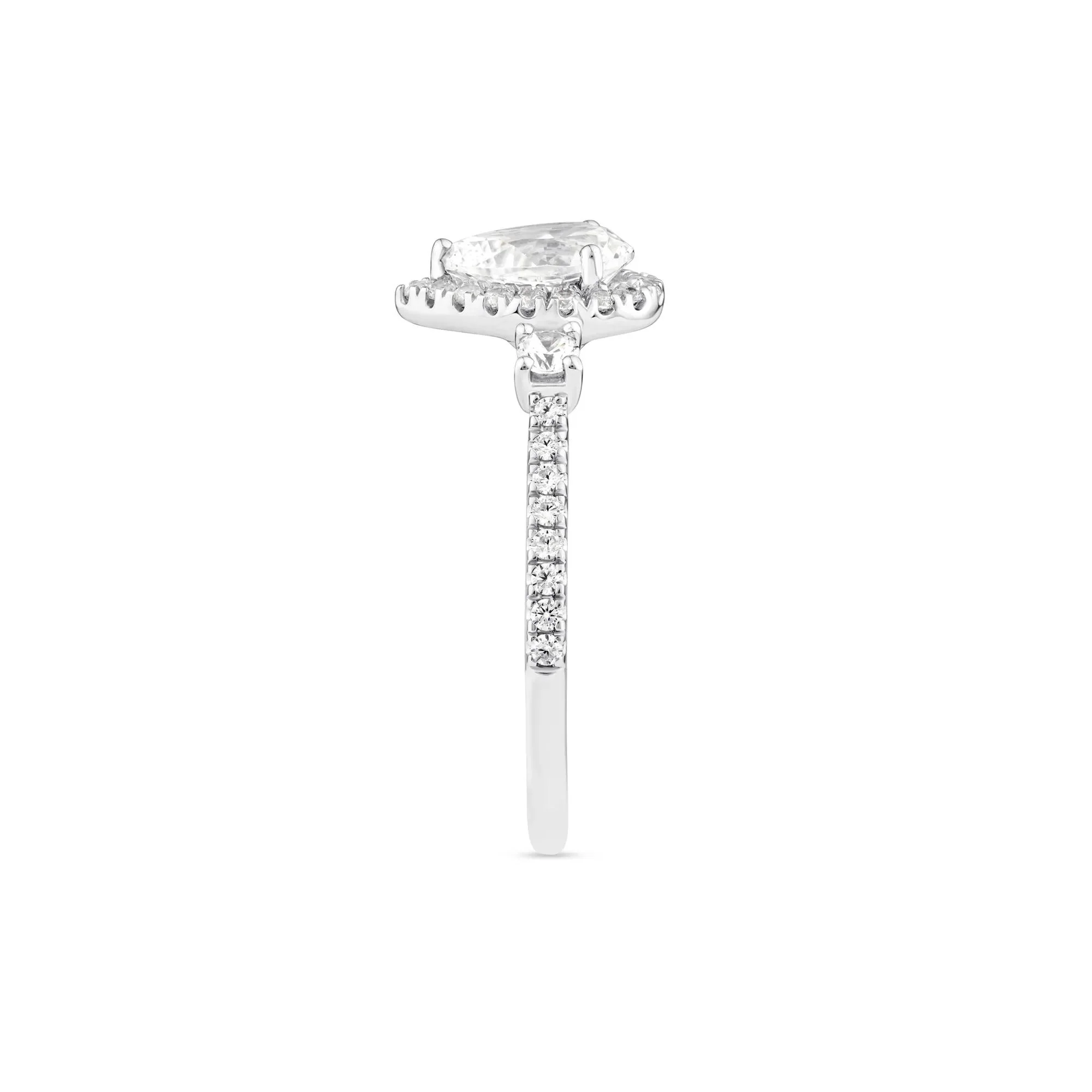 1/5 CT. Tw. Lab Grown Diamond Pear-Shaped Engagement Ring 10K White Gold Round Brilliant Cut Size 8.5 - Image 3