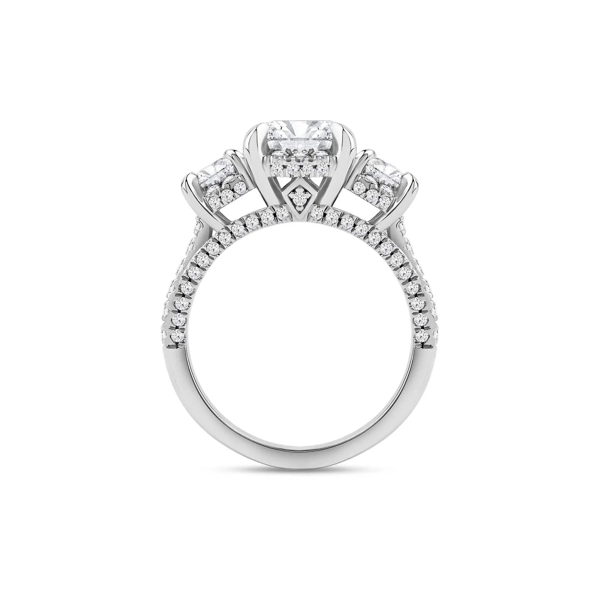 2 3/4 CT. Tw. Lab Grown Diamond Engagement Ring 10K White Gold Round Brilliant Cut Size 6.5 2mm - Image 2