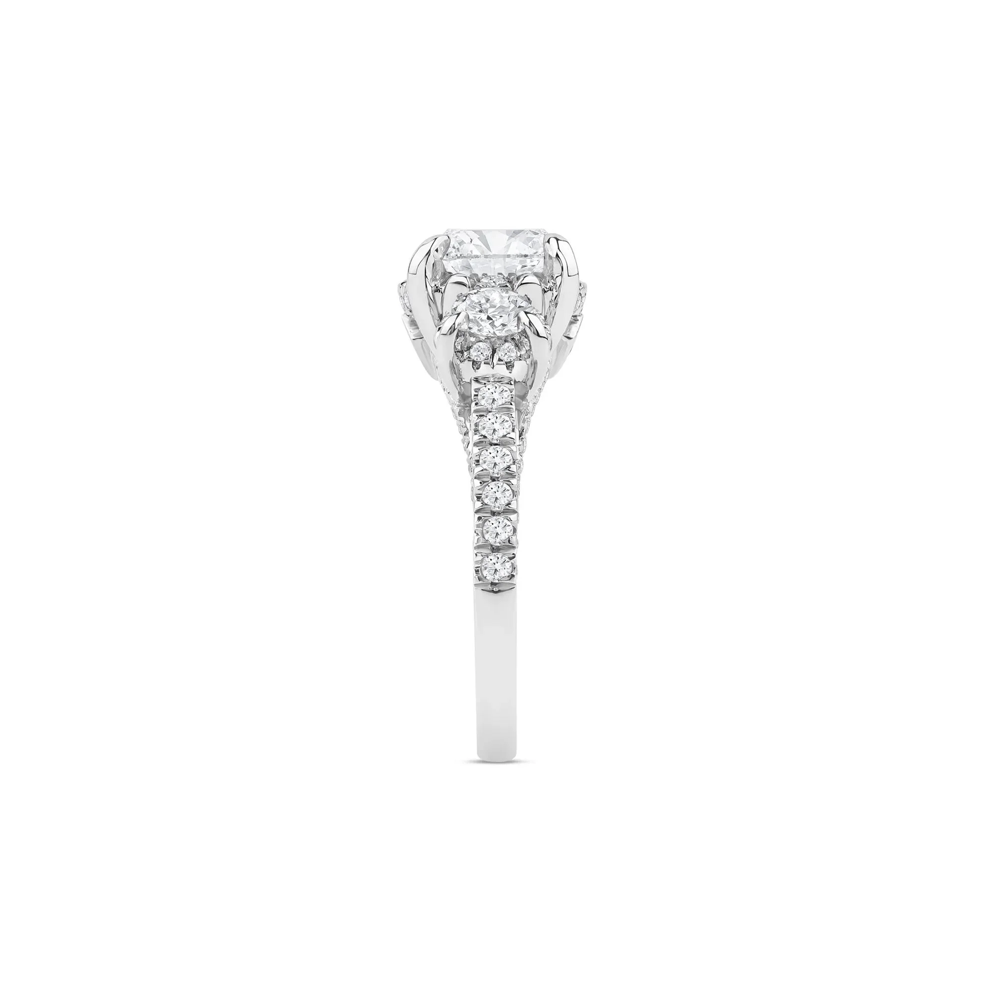 2 3/4 CT. Tw. Lab Grown Diamond Engagement Ring 10K White Gold Round Brilliant Cut Size 8.5 2mm - Image 3
