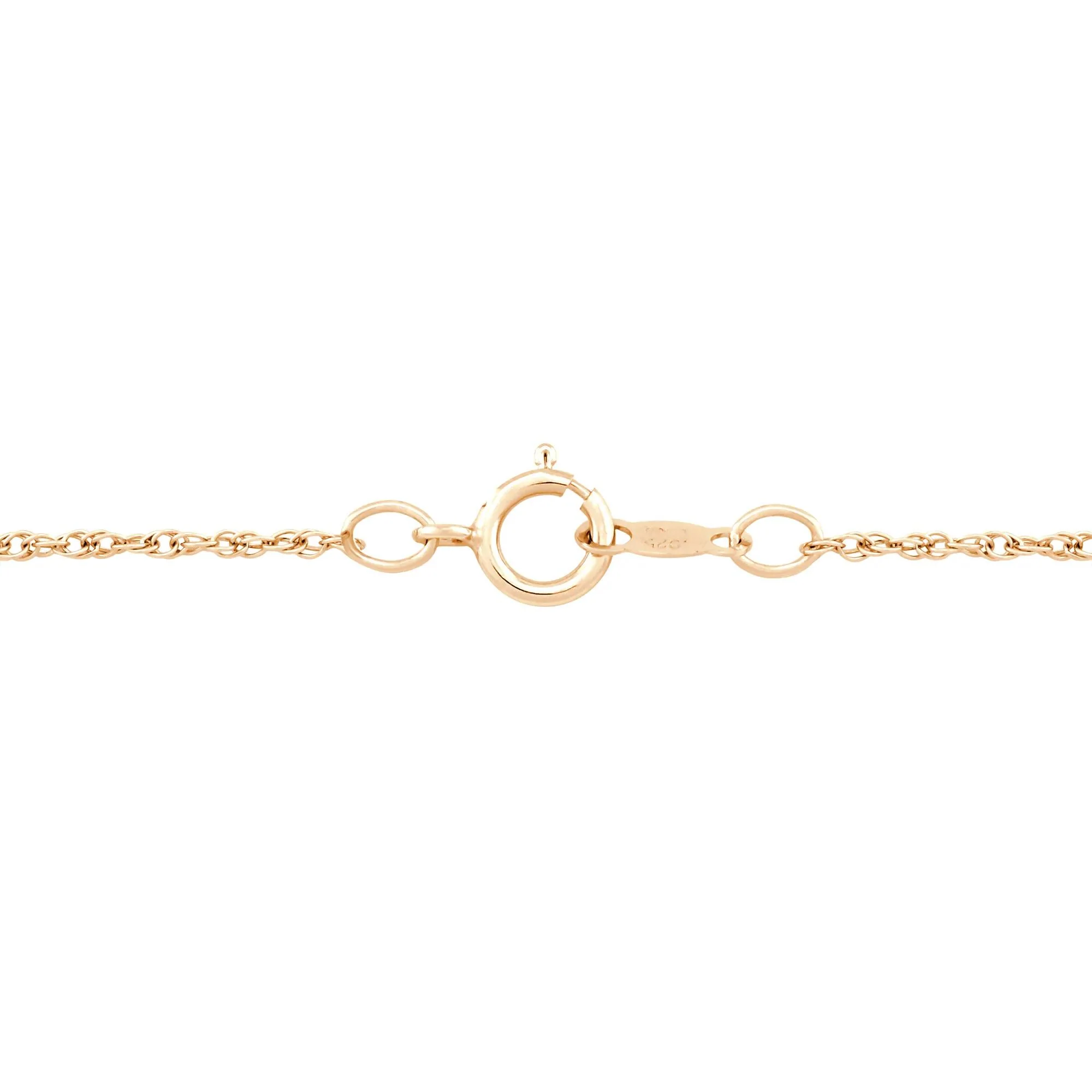 Lab-Created White Sapphire Halo Pendant Necklace 10K Rose Gold Size 17.25" - Image 3