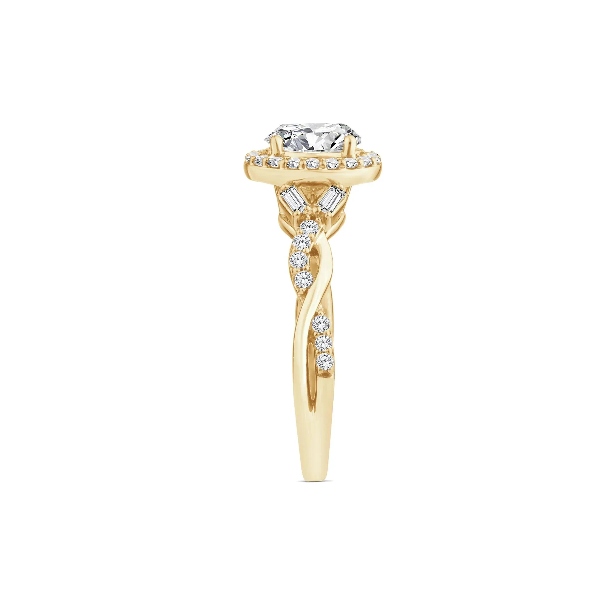 1 CT. Tw. Lab Grown Diamond Oval Engagement Ring 10K Yellow Gold Round Brilliant Cut Size 8 1.5mm - Image 3