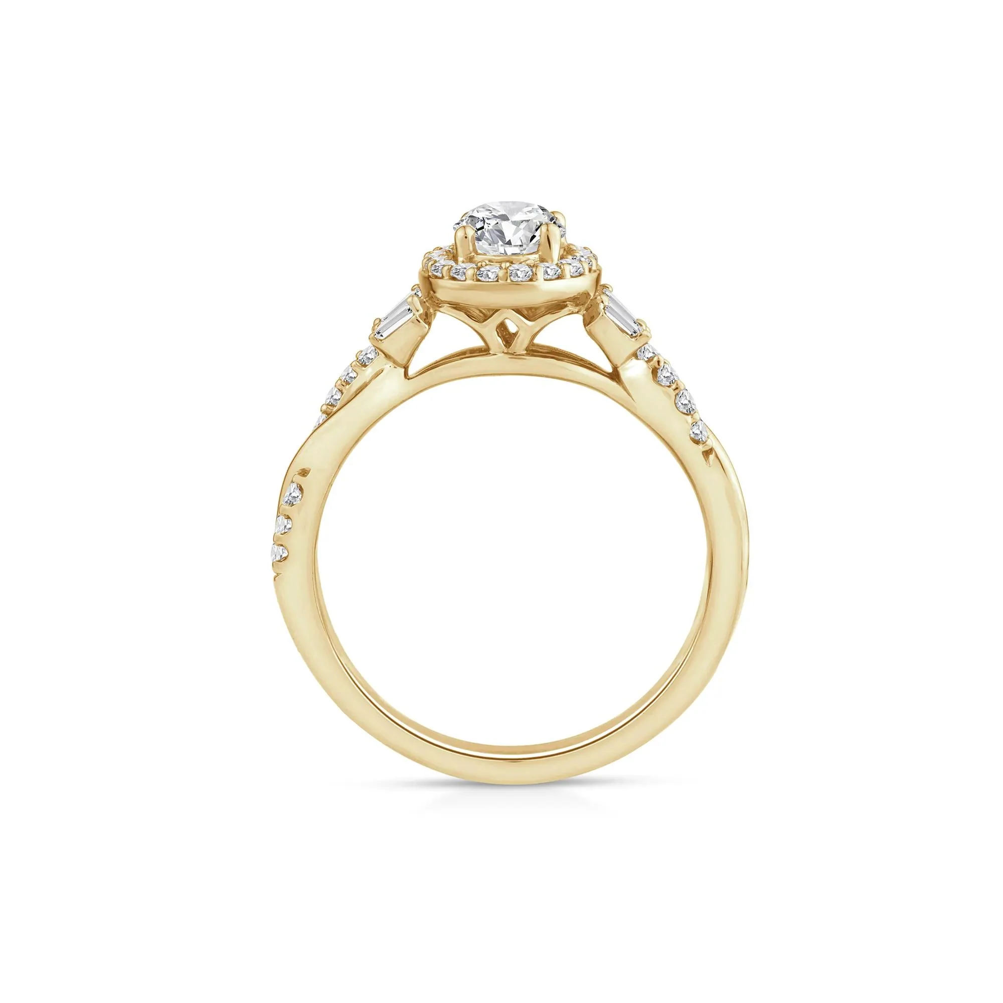 1 CT. Tw. Lab Grown Diamond Oval Engagement Ring 10K Yellow Gold Round Brilliant Cut Size 9 1.5mm - Image 2