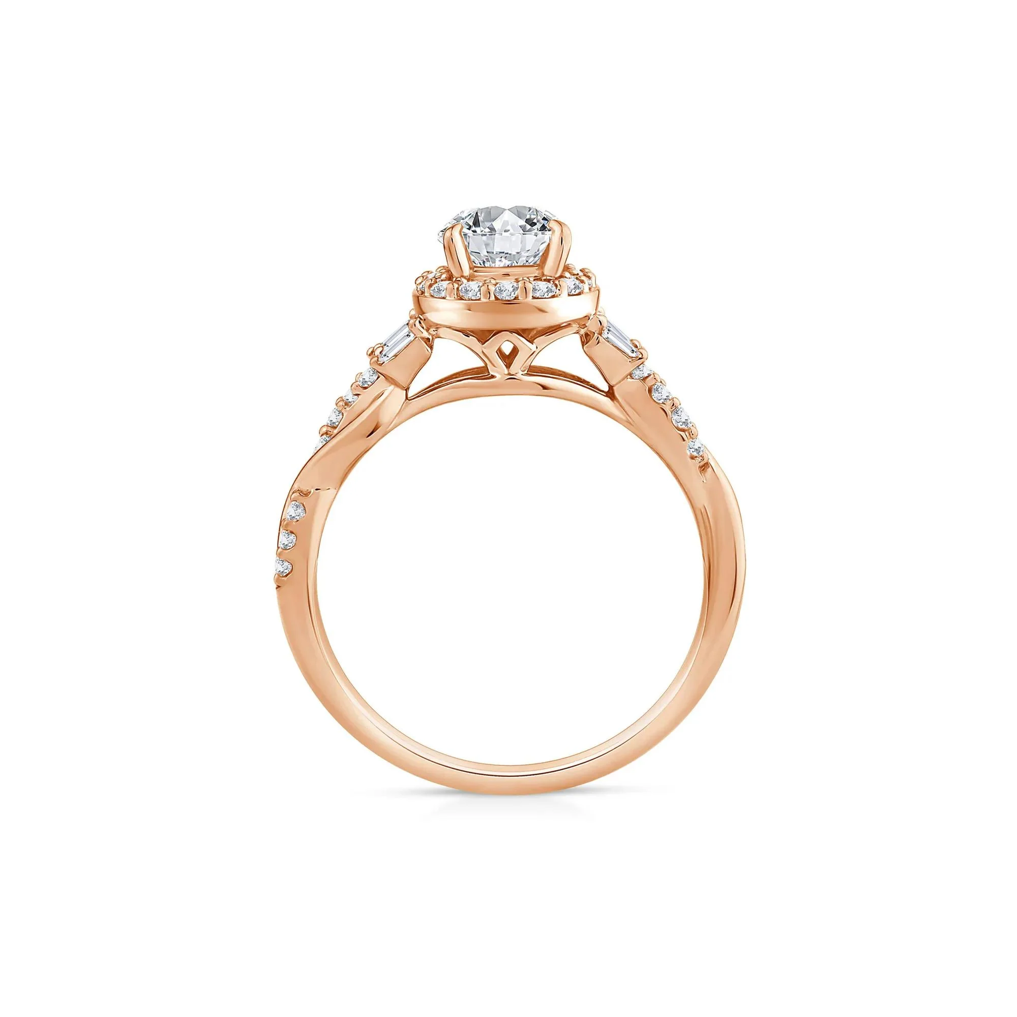 1 CT. Tw. Lab Grown Diamond Pear-Shaped Halo Engagement Ring 10K Rose Gold Round Brilliant Cut Size 6 - Image 2