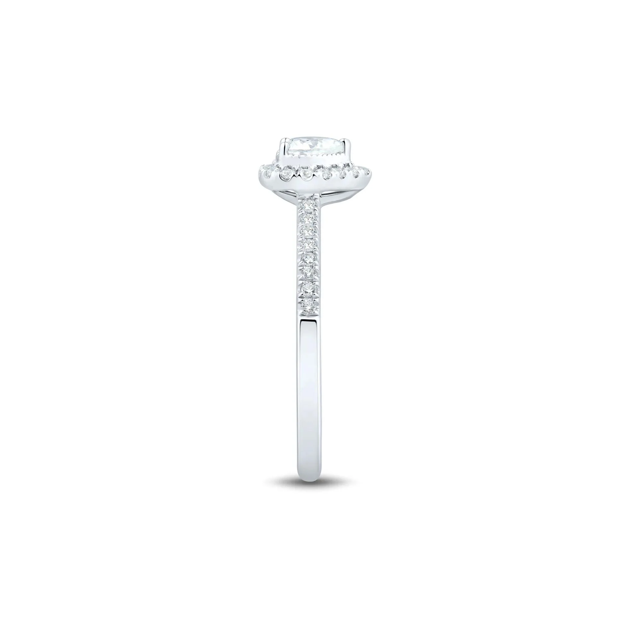 1/2 CT. Tw. Lab Grown Diamond Heart-Shaped Center Promise Ring 10K White Gold Size 8 1mm - Image 3