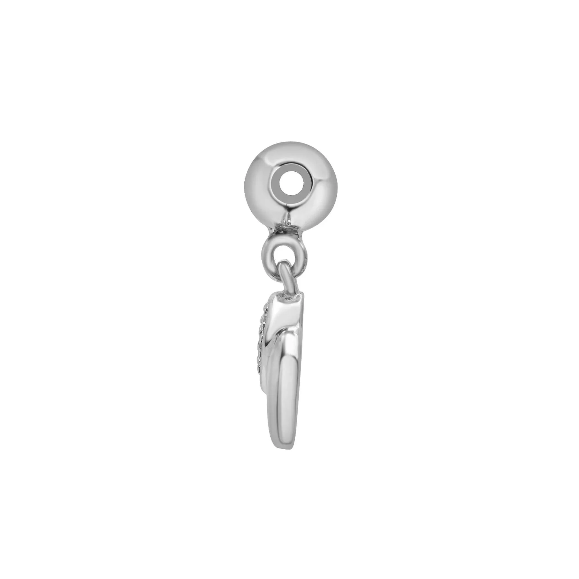 Diamond Accent Elephant Bead Charm .925 Sterling Silver White Size 13.00mm - Image 6