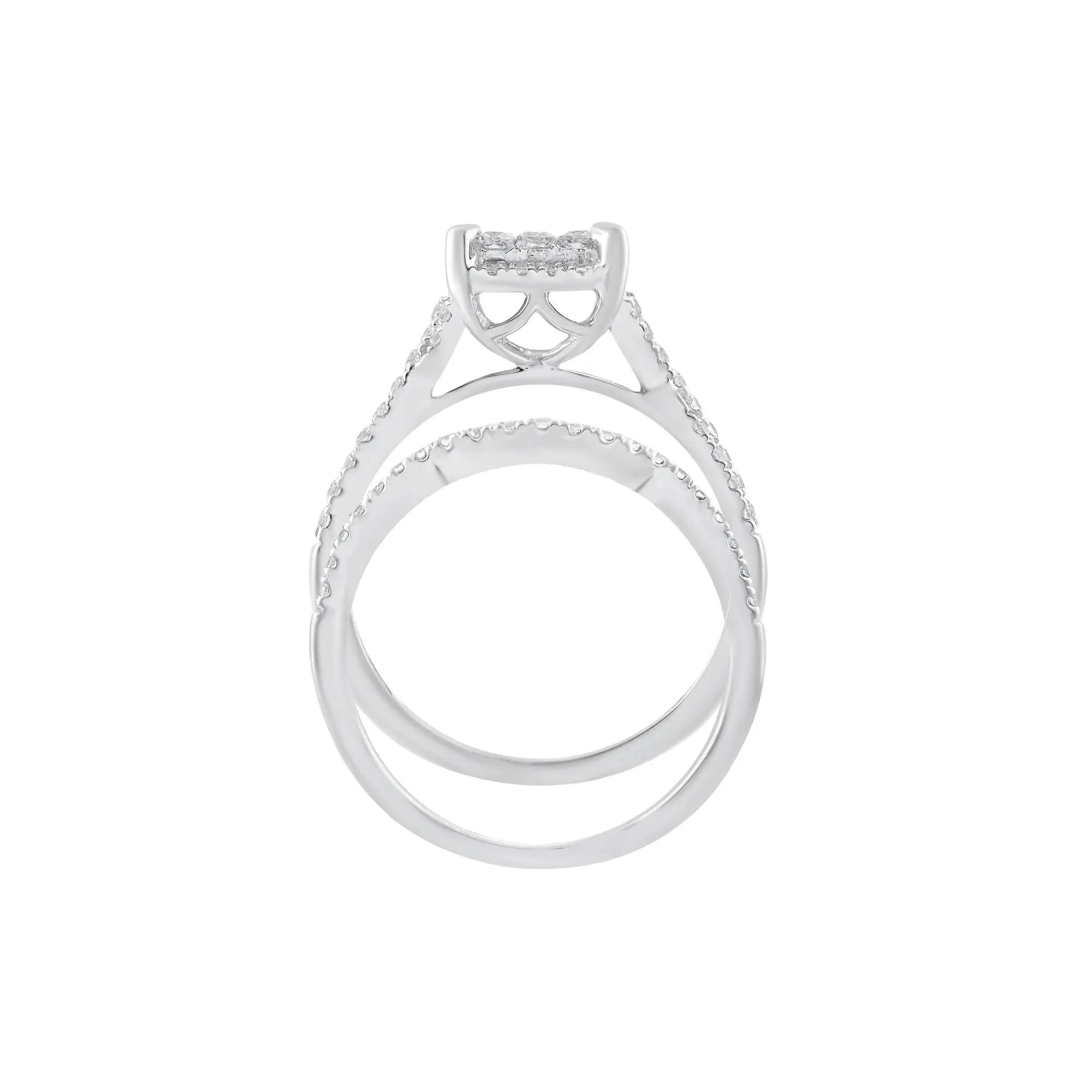 3/4 CT. Tw. Diamond Composite Engagement Ring 10K White Gold Round Brilliant Cut Size 6.5 2.5mm - Image 2
