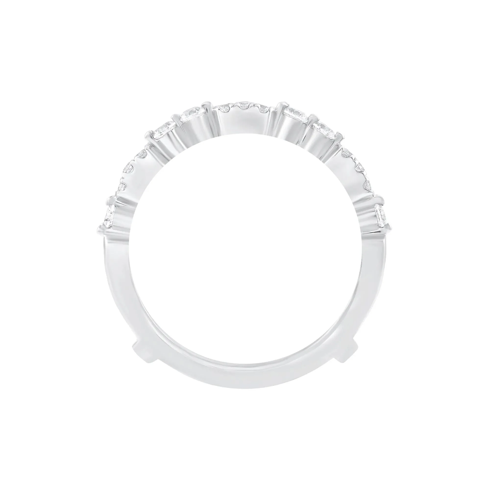 1/2 CT. Tw. Diamond Ring Insert 10K White Gold Round Brilliant Cut Size 7 - Image 2