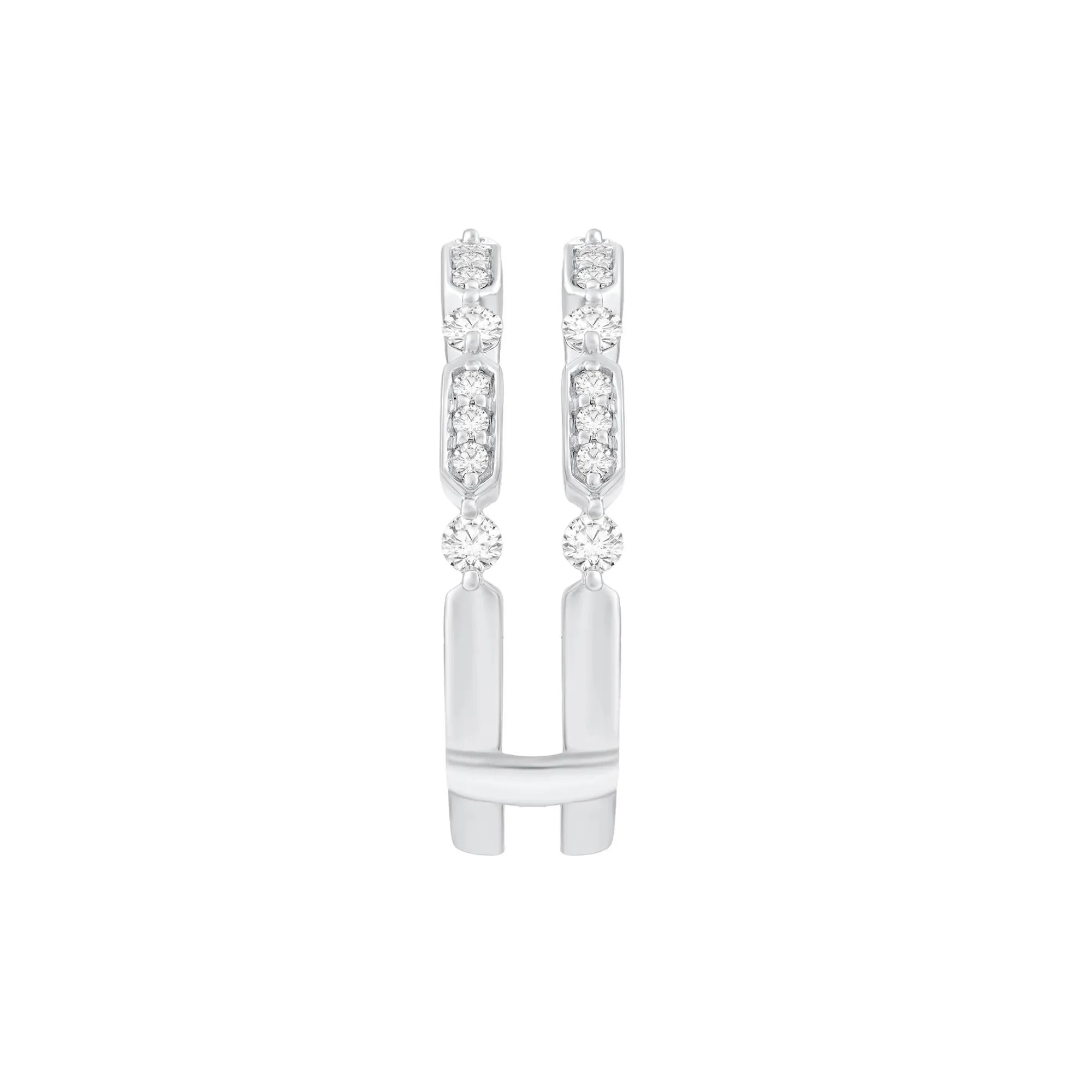1/2 CT. Tw. Diamond Ring Insert 10K White Gold Round Brilliant Cut Size 6 - Image 3