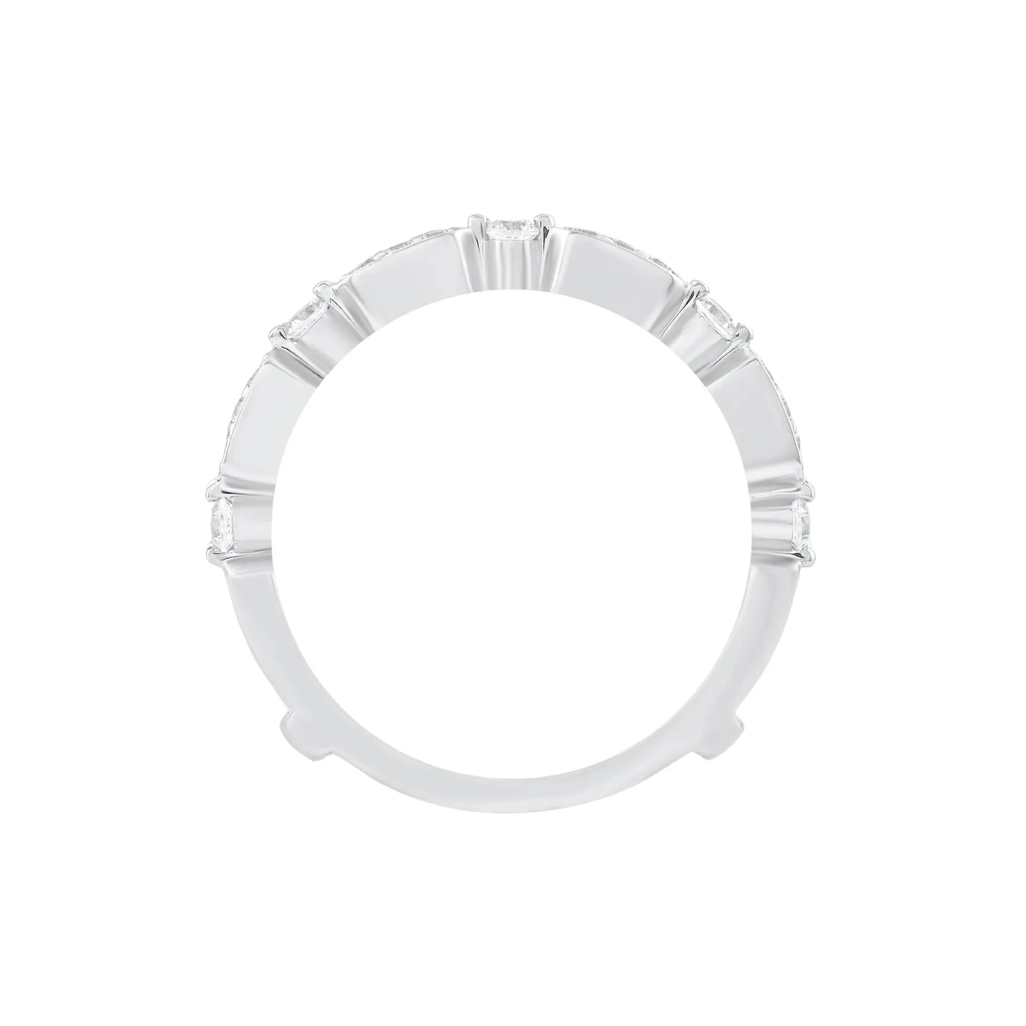 1/2 CT. Tw. Diamond Ring Insert 10K White Gold Round Brilliant Cut Size 8.5 - Image 2