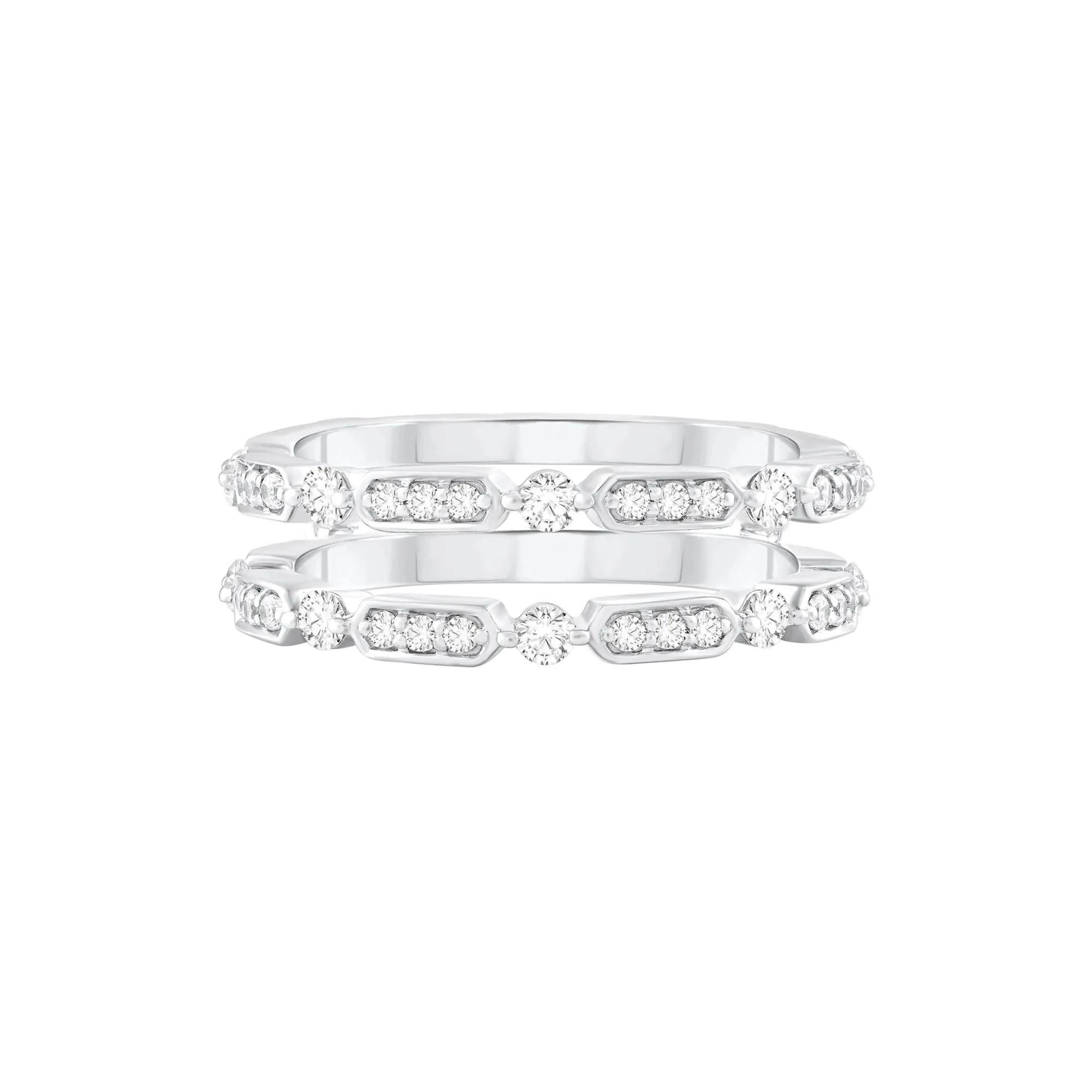 1/2 CT. Tw. Diamond Ring Insert 10K White Gold Round Brilliant Cut Size 9