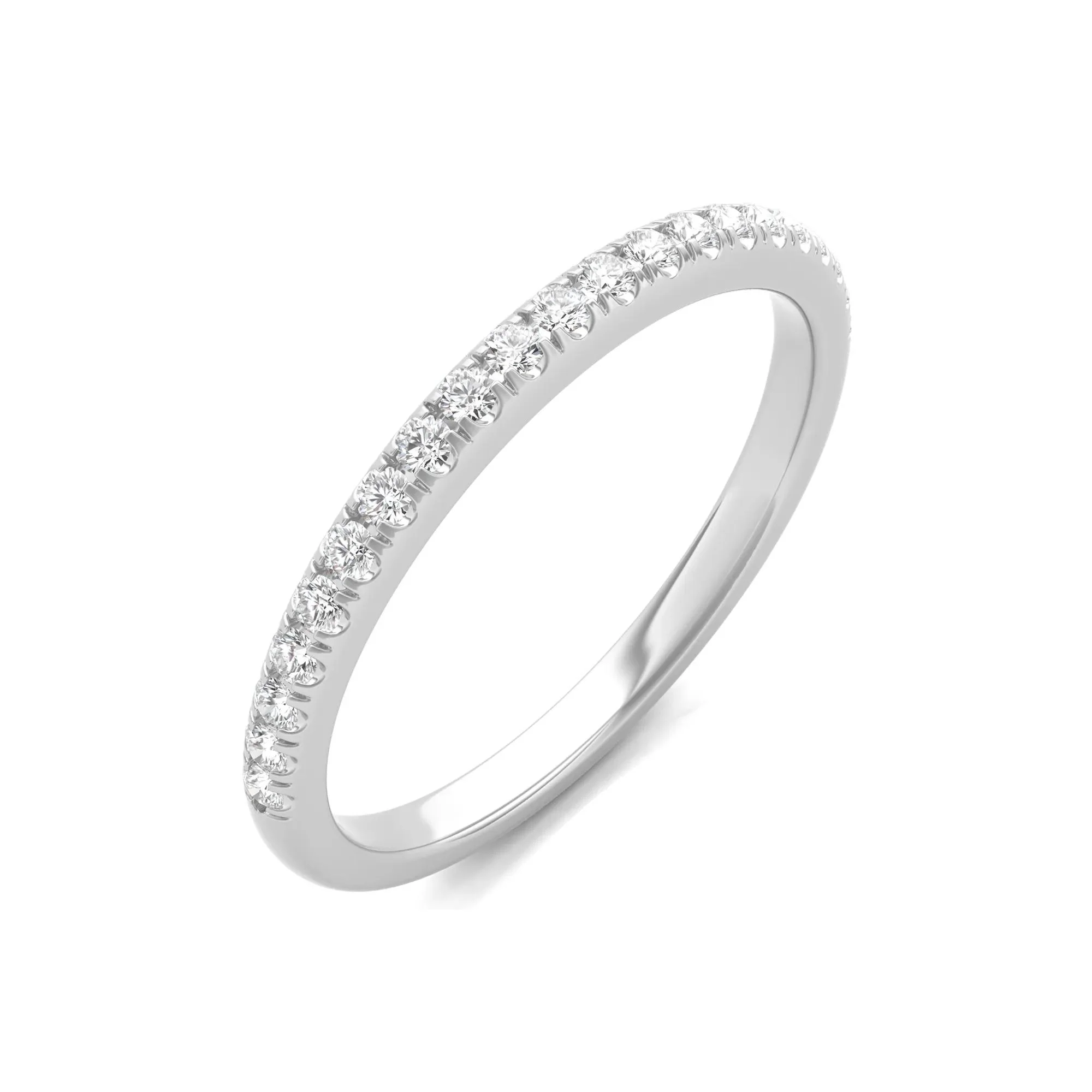 1/2 CT. Tw. Diamond Halo Engagement Ring Set 14K White Gold Round Brilliant Cut Size 8.5 - Image 5