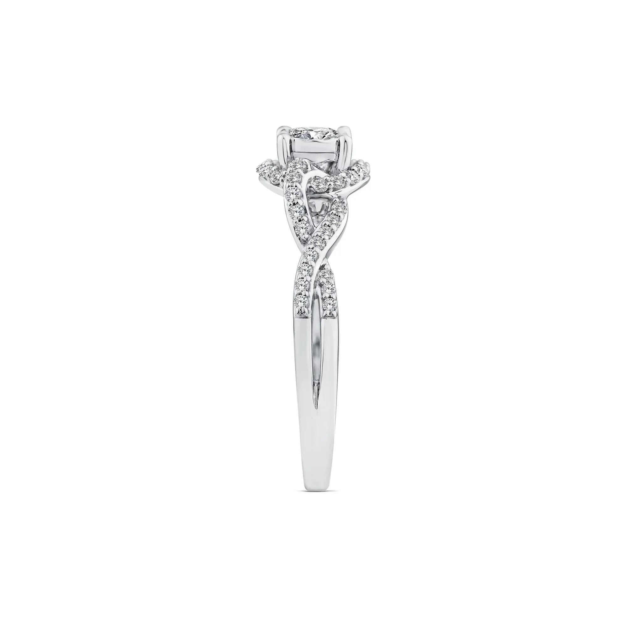 1/2 CT. Tw. Lab Grown Diamond Promise Ring 10K White Gold Round Brilliant Cut Size 7.5 - Image 3