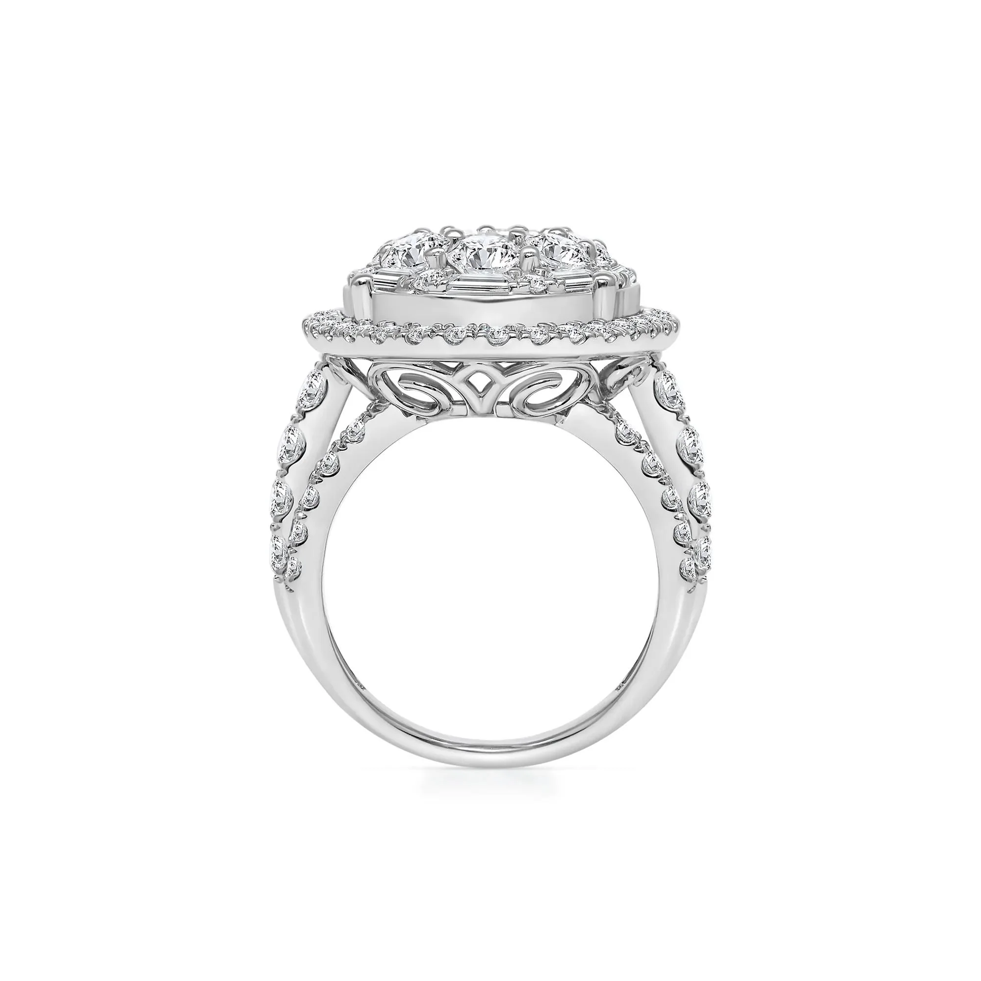 5 CT. Tw. Lab Grown Diamond Composite Ring 10K White Gold Size 7.5 - Image 2