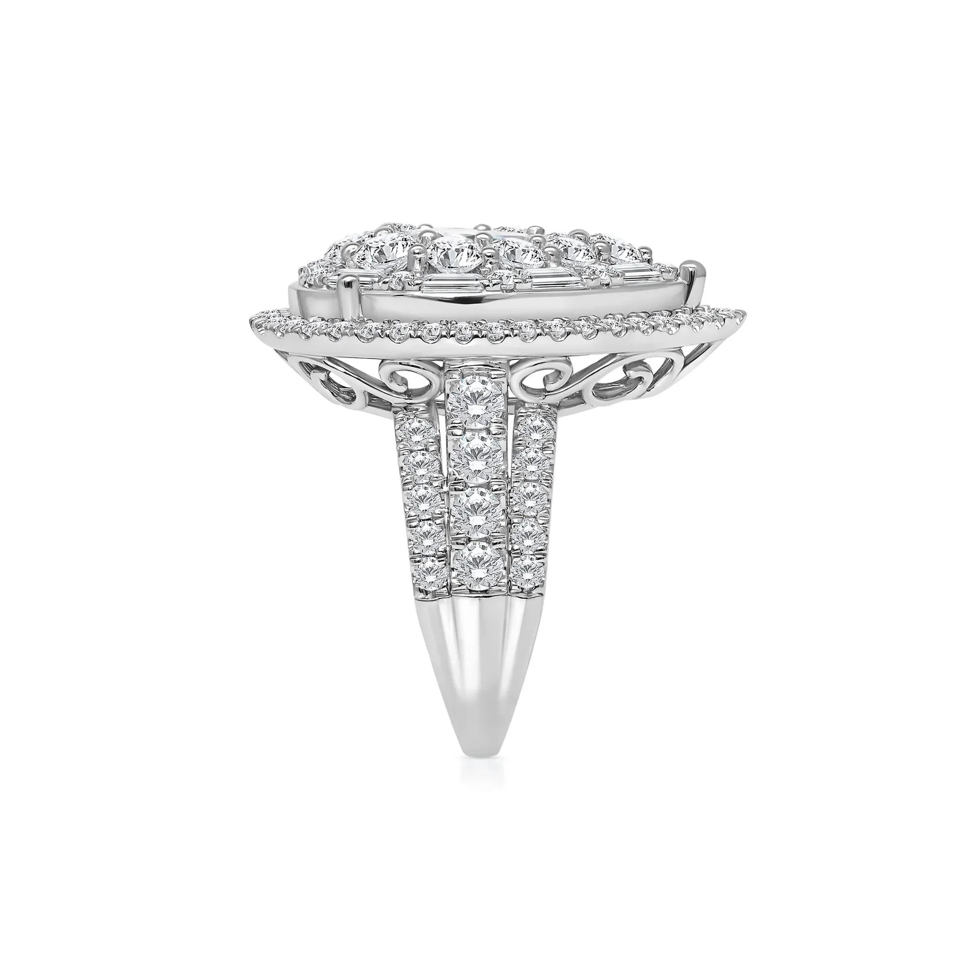 5 CT. Tw. Lab Grown Diamond Composite Ring 10K White Gold Size 7.5 - Image 3