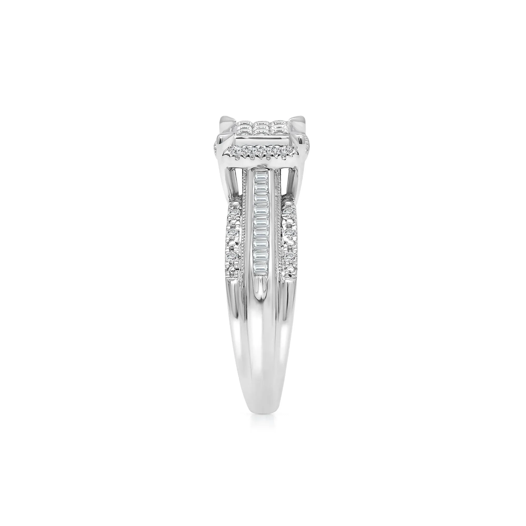 1/2 CT. Tw. Diamond Composite Engagement Ring 10K White Gold Size 6.5 - Image 3