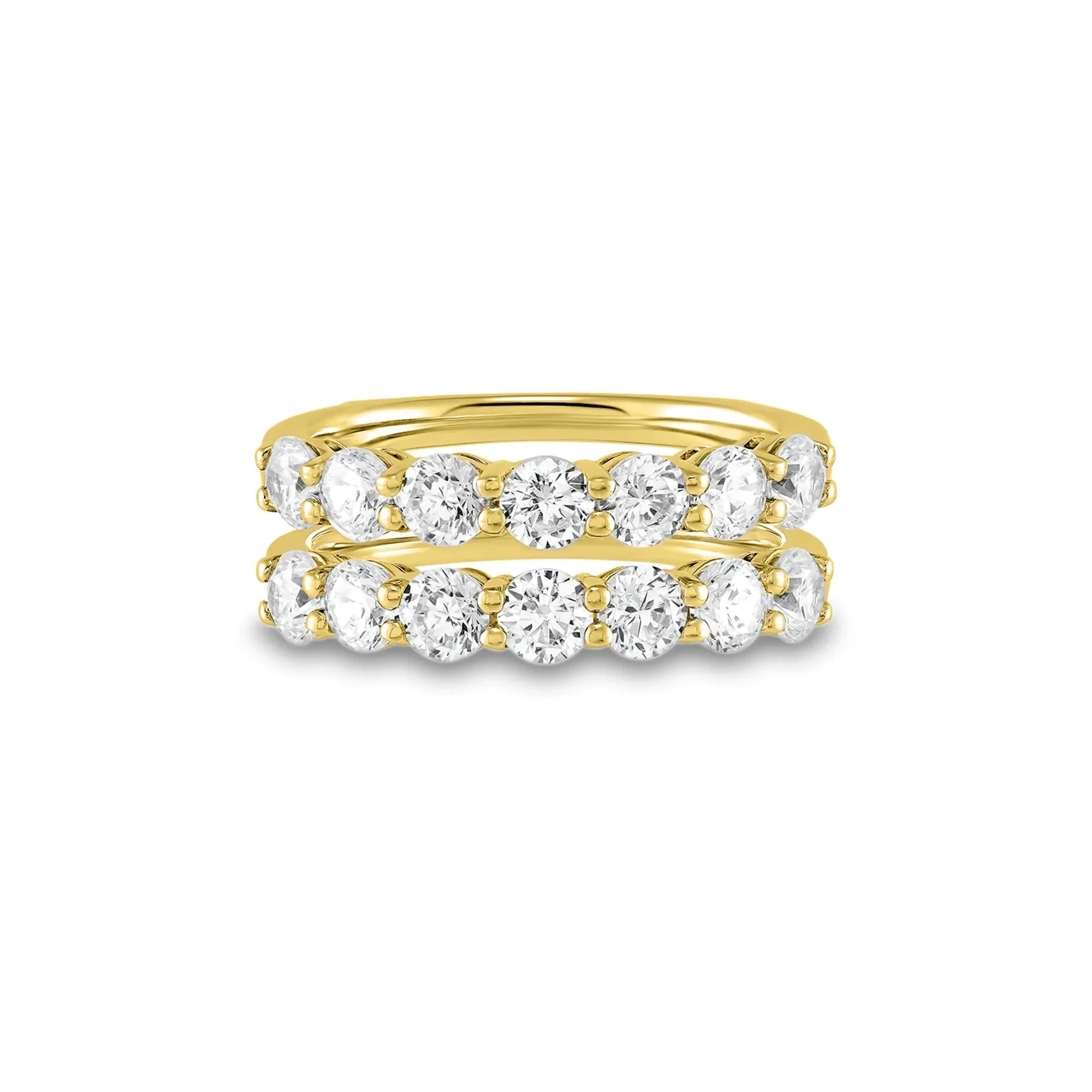 2 CT. Tw. Lab Grown Diamond Ring Enhancer 14K Yellow Gold Round Brilliant Cut Size 6 1mm