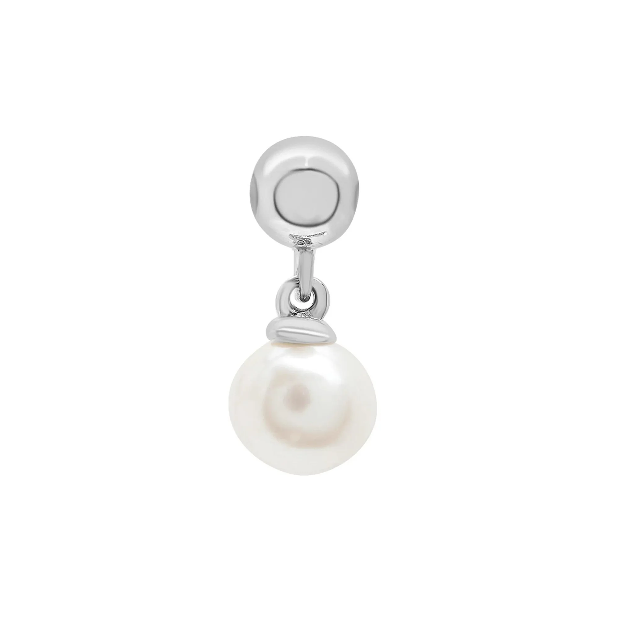 Freshwater Culture Pearl Bead Charm .925 Sterling Silver White Size 11.50mm - Image 5