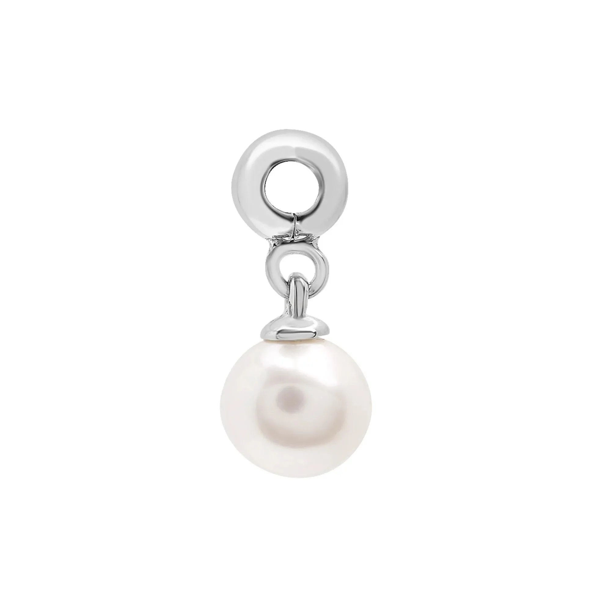 Freshwater Culture Pearl Bead Charm .925 Sterling Silver White Size 11.50mm - Image 6