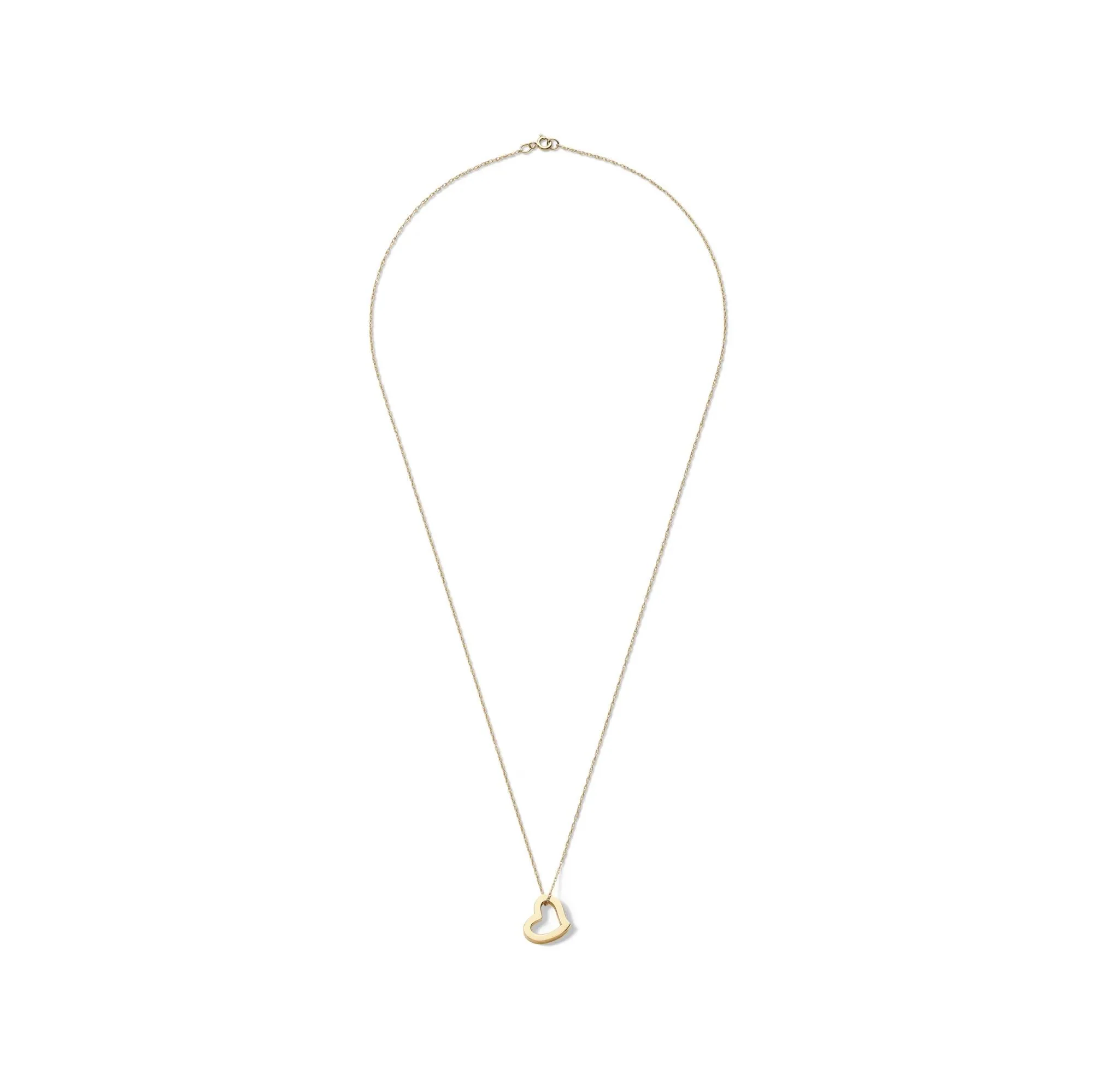 Heart Pendant Necklace 14K Yellow Gold Size 18" - Image 2