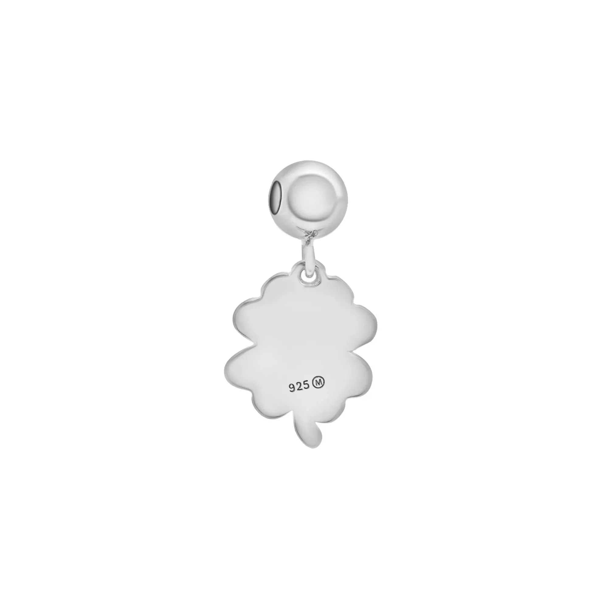 Clover Bead Charm .925 Sterling Silver White Size 14.00mm - Image 7
