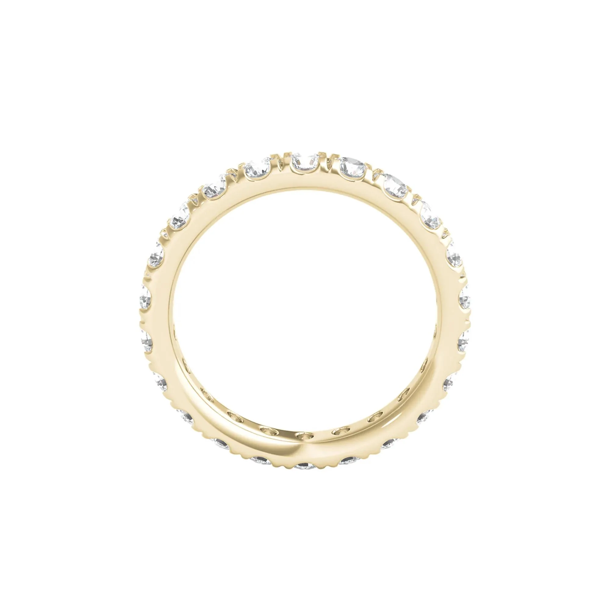 2 CT. Tw. Lab Grown Diamond Comfort Fit Eternity Band Ring 14K Yellow Gold Round Brilliant Cut Size 6.5 2mm - Image 2