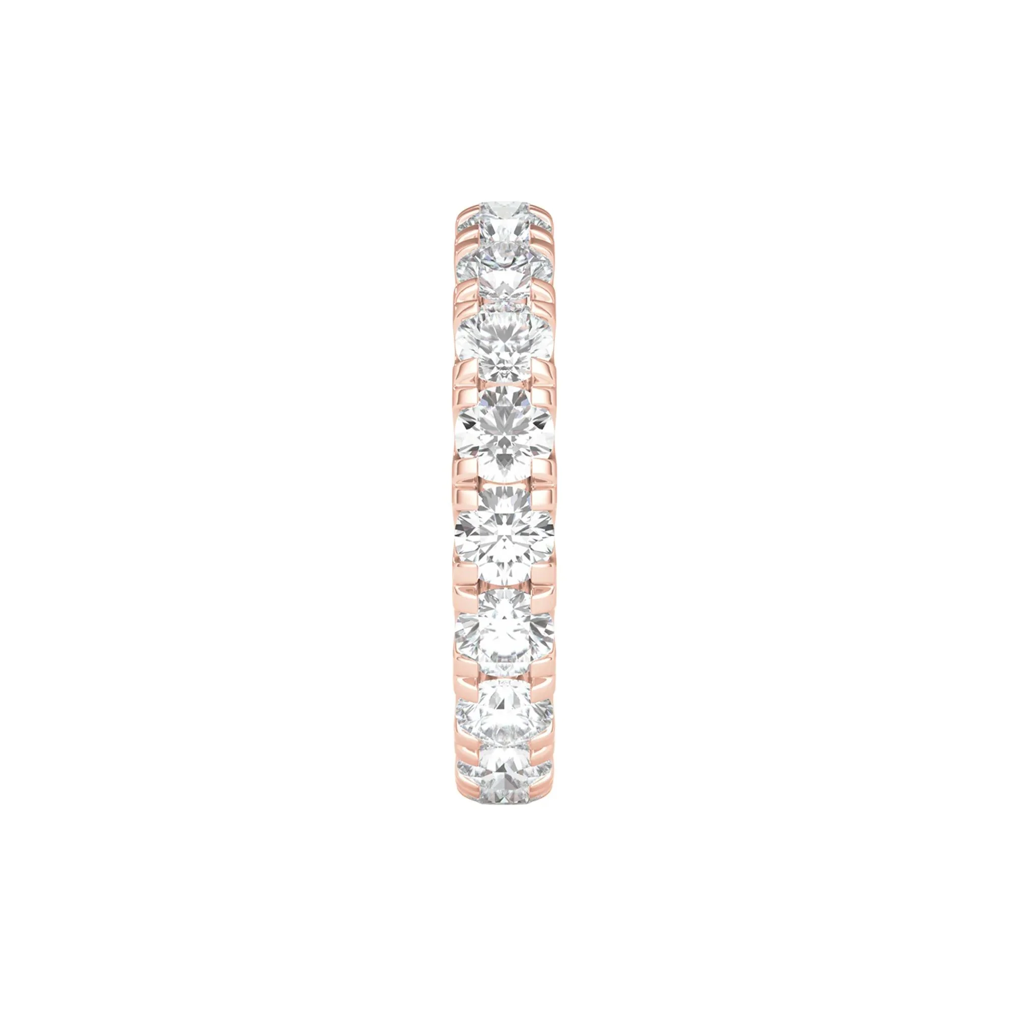 3 CT. Tw. Lab Grown Diamond Comfort Fit Eternity Band Ring 14K Rose Gold Round Brilliant Cut Size 8 2mm - Image 3