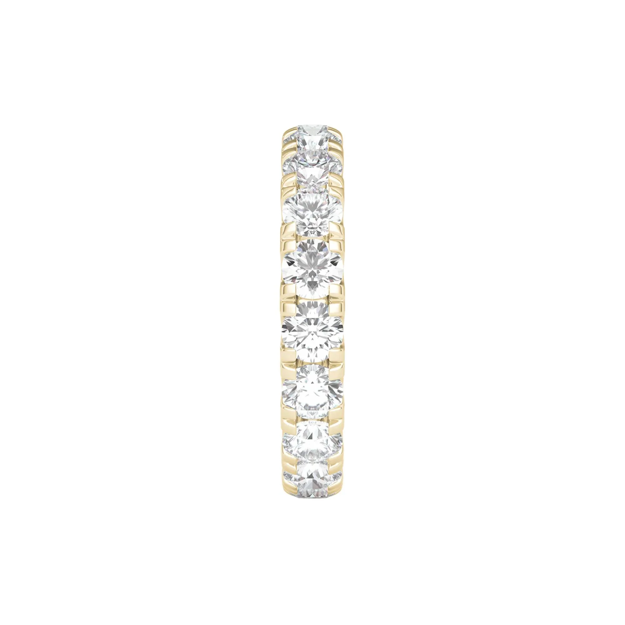 3 CT. Tw. Lab Grown Diamond Comfort Fit Eternity Band Ring 14K Yellow Gold Round Brilliant Cut Size 4 2mm - Image 3
