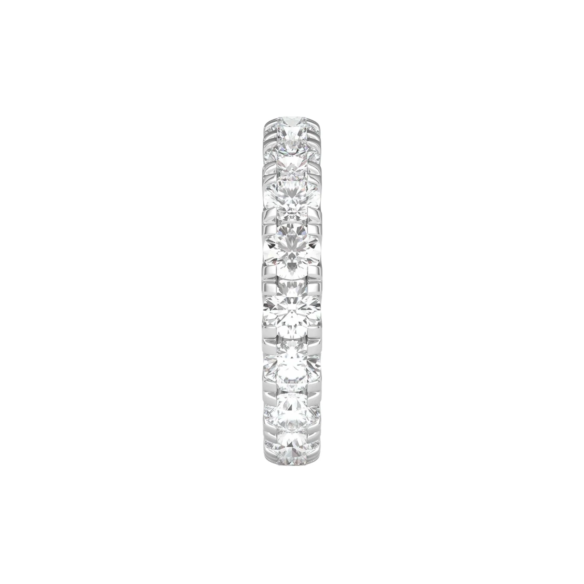 3 CT. Tw. Lab Grown Diamond Comfort Fit Eternity Band Ring Platinum Round Brilliant Cut White Size 9 2mm - Image 3