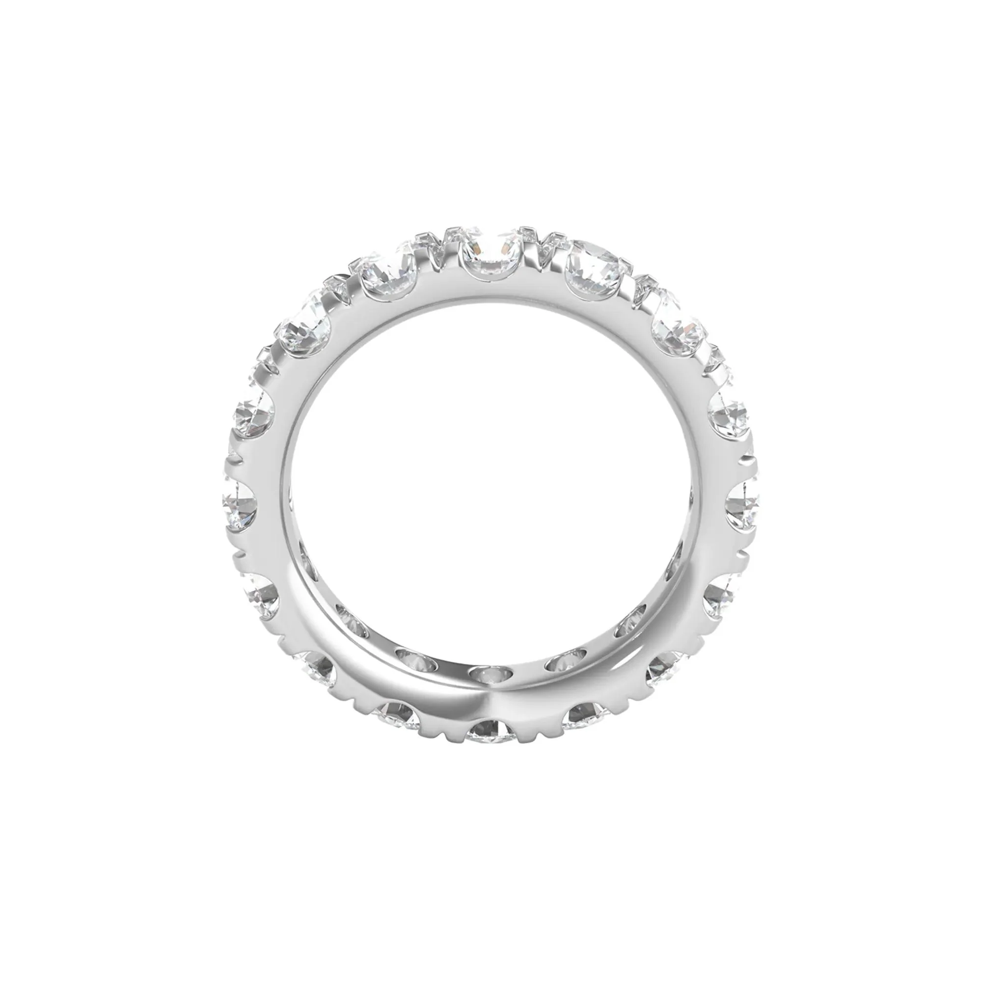 5 CT. Tw. Lab Grown Diamond Comfort Fit Eternity Band Ring Platinum Round Brilliant Cut White Size 7.5 2mm - Image 2
