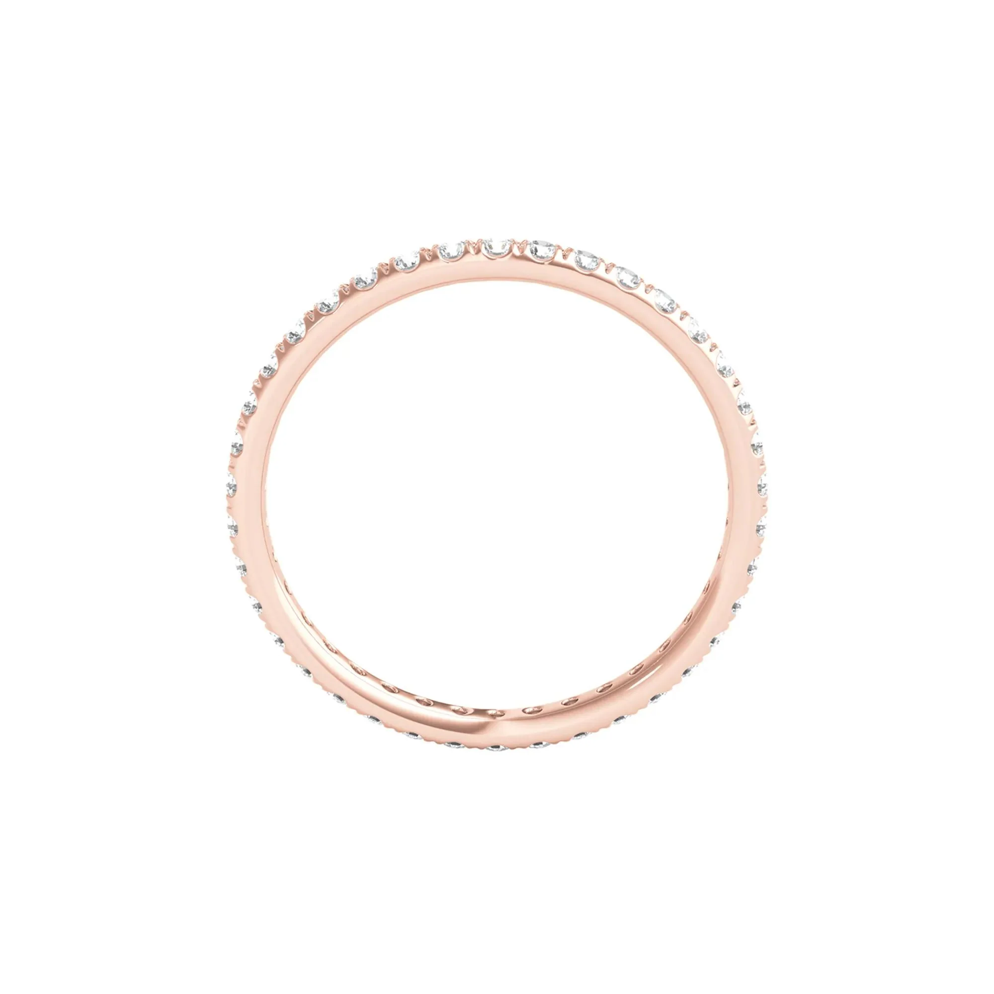 1/2 CT. Tw. Lab Grown Diamond Comfort Fit Eternity Band Ring 14K Rose Gold Round Brilliant Cut Size 7.5 2mm - Image 2