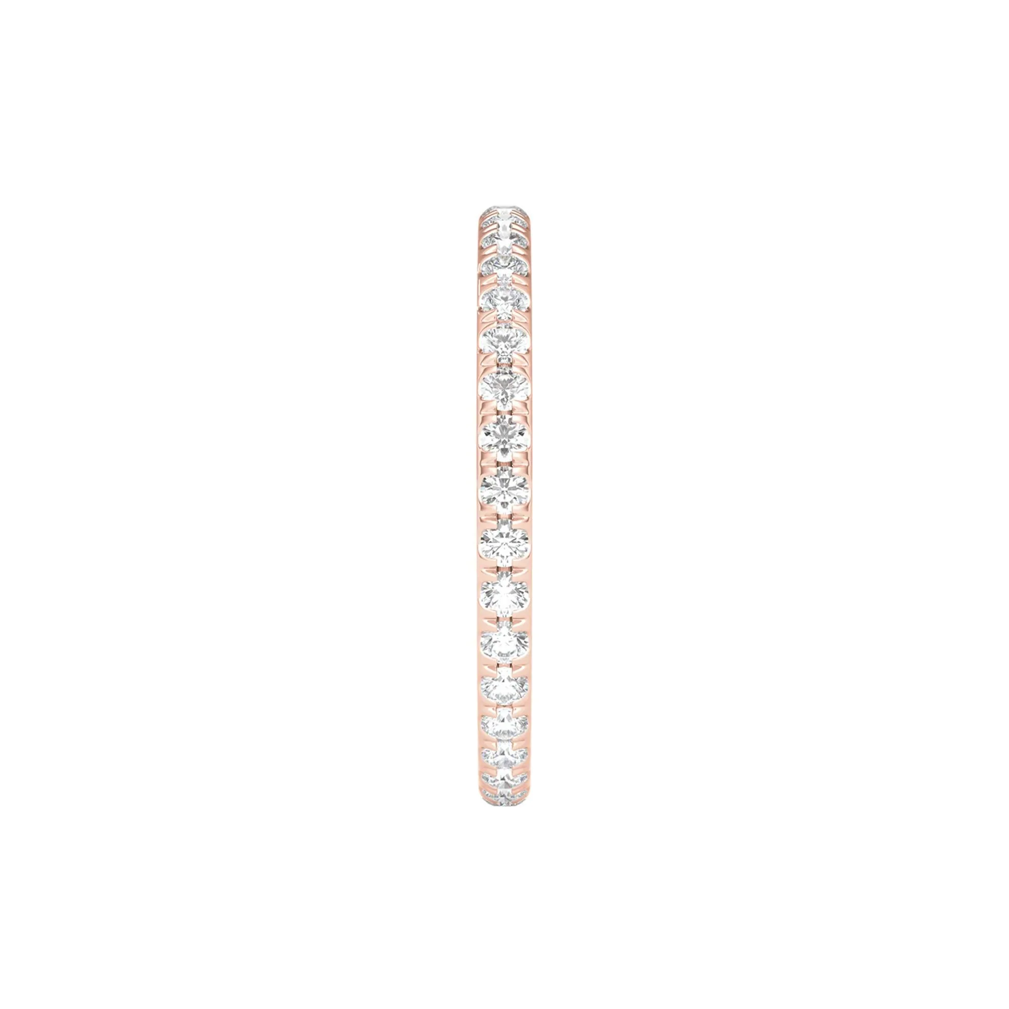 1/2 CT. Tw. Lab Grown Diamond Comfort Fit Eternity Band Ring 14K Rose Gold Round Brilliant Cut Size 8.5 2mm - Image 3