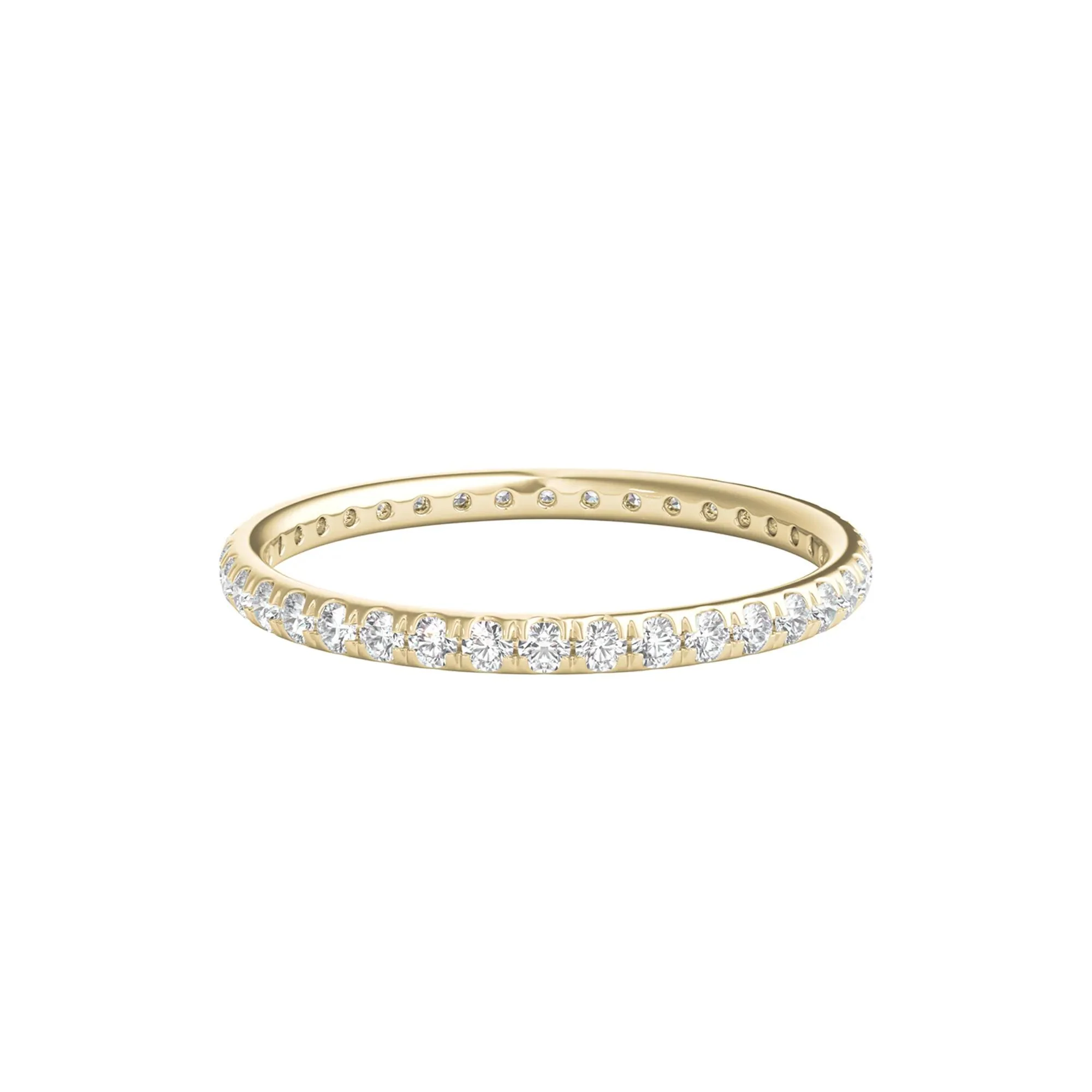 1/2 CT. Tw. Lab Grown Diamond Comfort Fit Eternity Band Ring 14K Yellow Gold Round Brilliant Cut Size 6.5 2mm