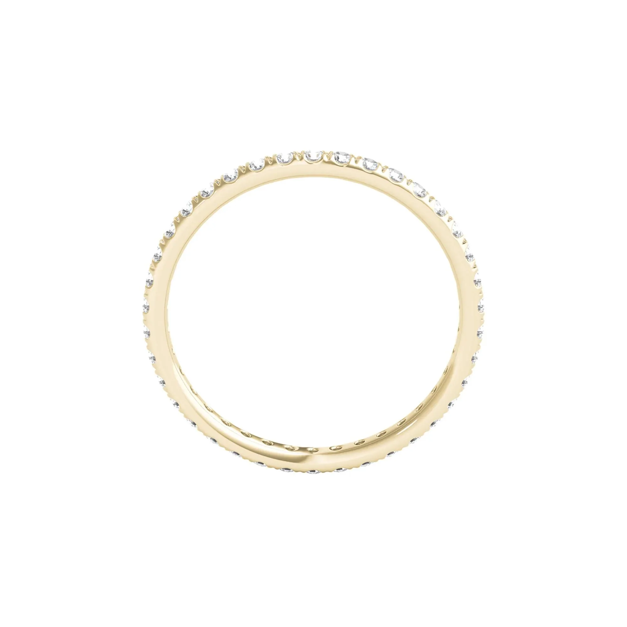 1/2 CT. Tw. Lab Grown Diamond Comfort Fit Eternity Band Ring 14K Yellow Gold Round Brilliant Cut Size 6.5 2mm - Image 2