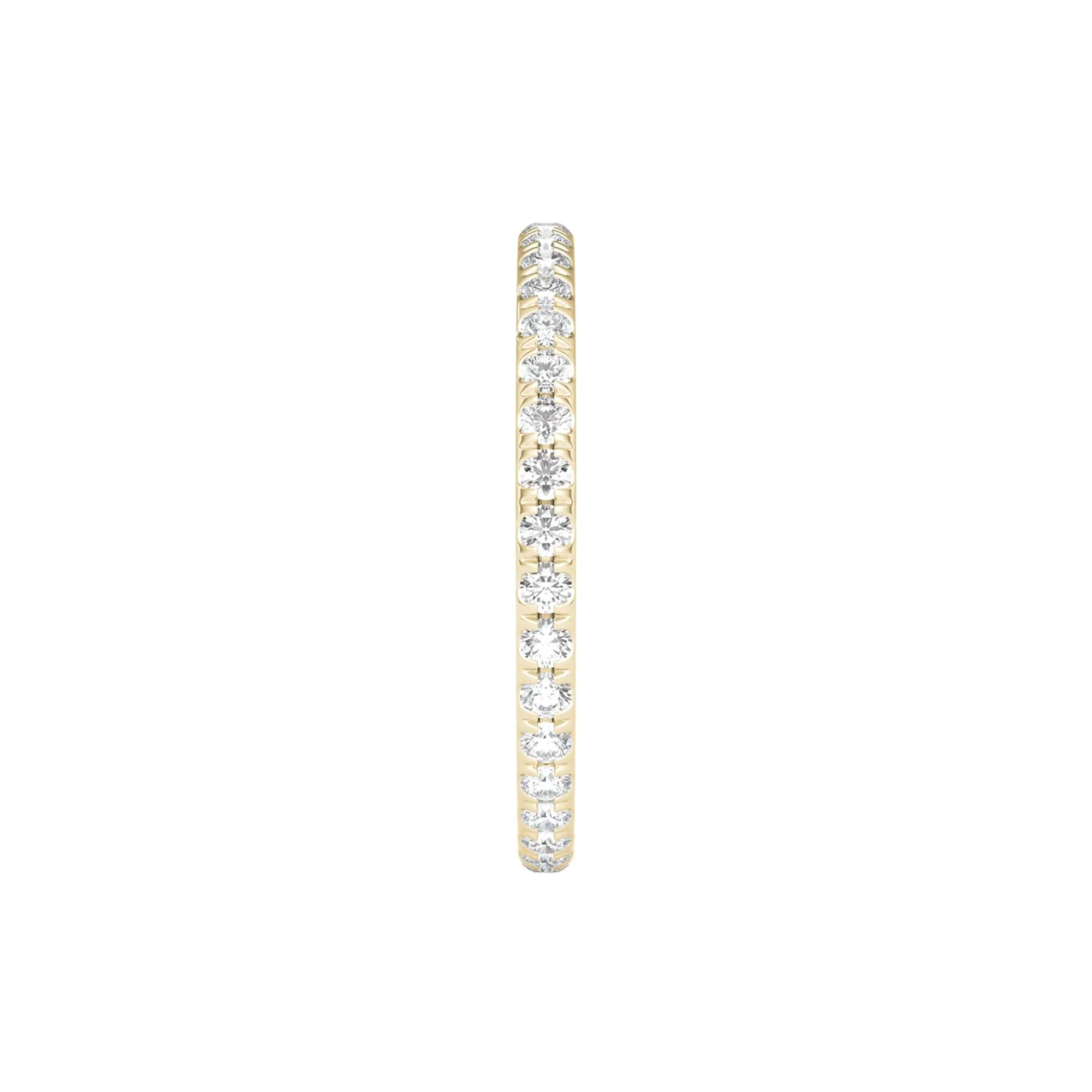1/2 CT. Tw. Lab Grown Diamond Comfort Fit Eternity Band Ring 14K Yellow Gold Round Brilliant Cut Size 8 2mm - Image 3