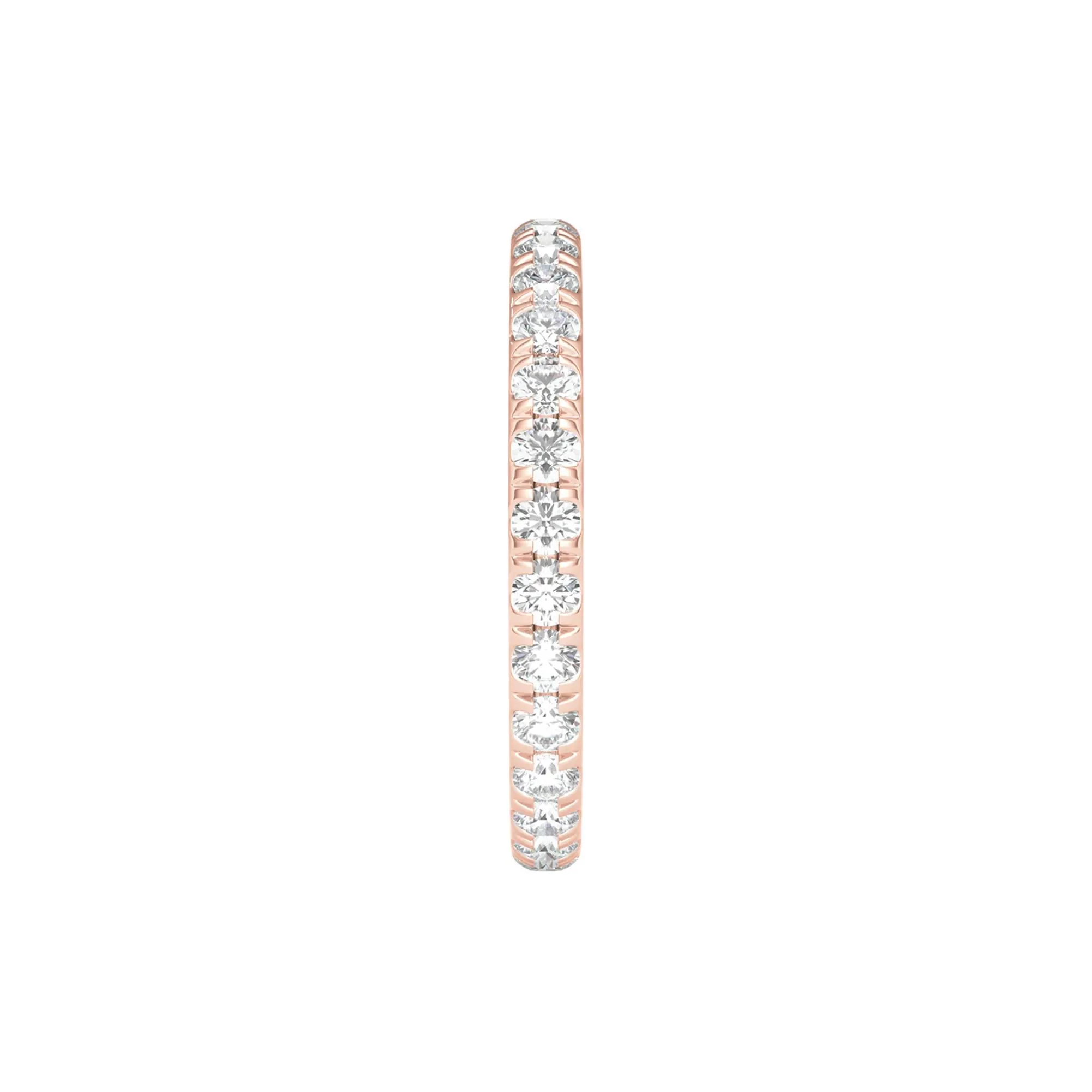 1 CT. Tw. Lab Grown Diamond Comfort Fit Eternity Band Ring 14K Rose Gold Round Brilliant Cut Size 6 2mm - Image 3