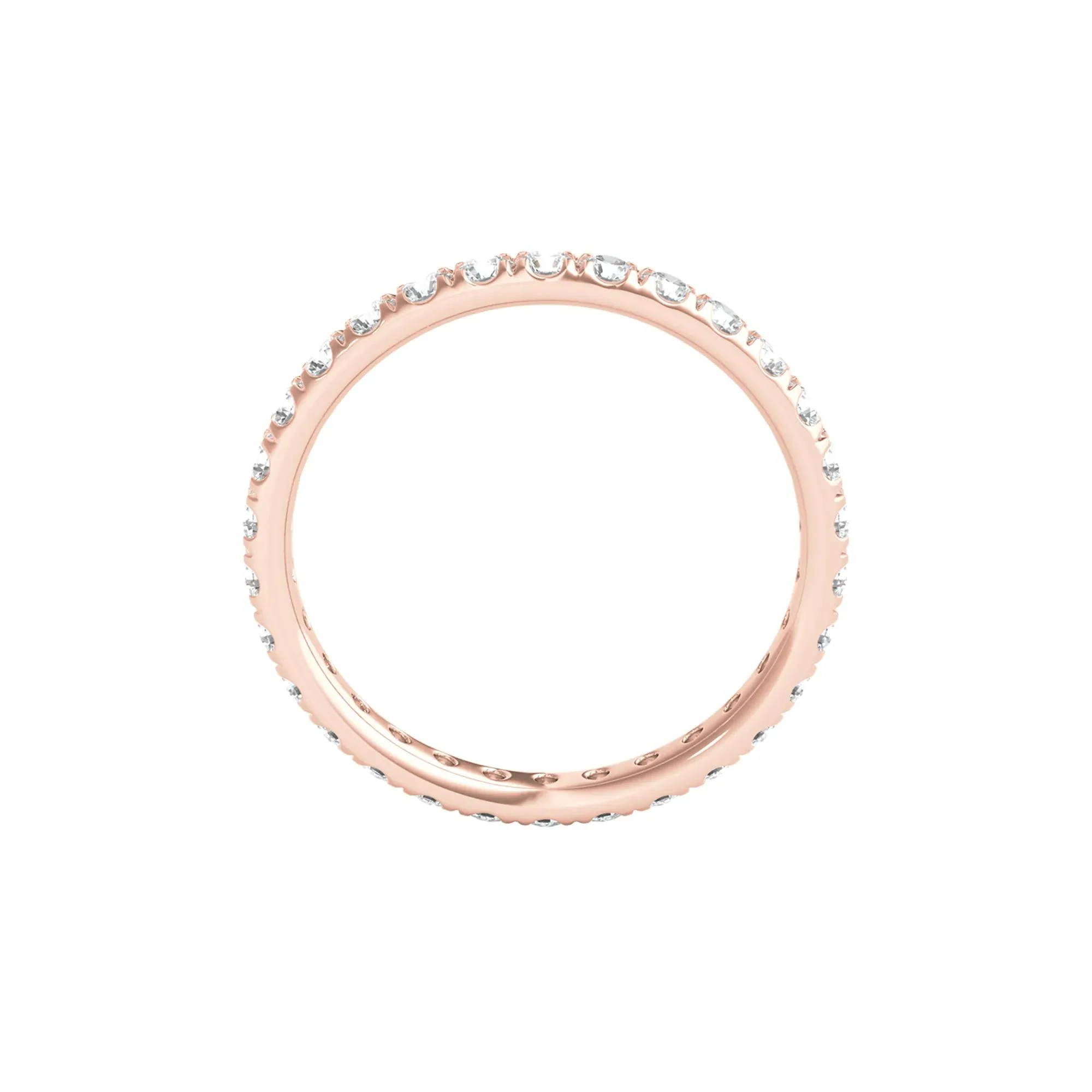1 CT. Tw. Lab Grown Diamond Comfort Fit Eternity Band Ring 14K Rose Gold Round Brilliant Cut Size 7.5 2mm - Image 2