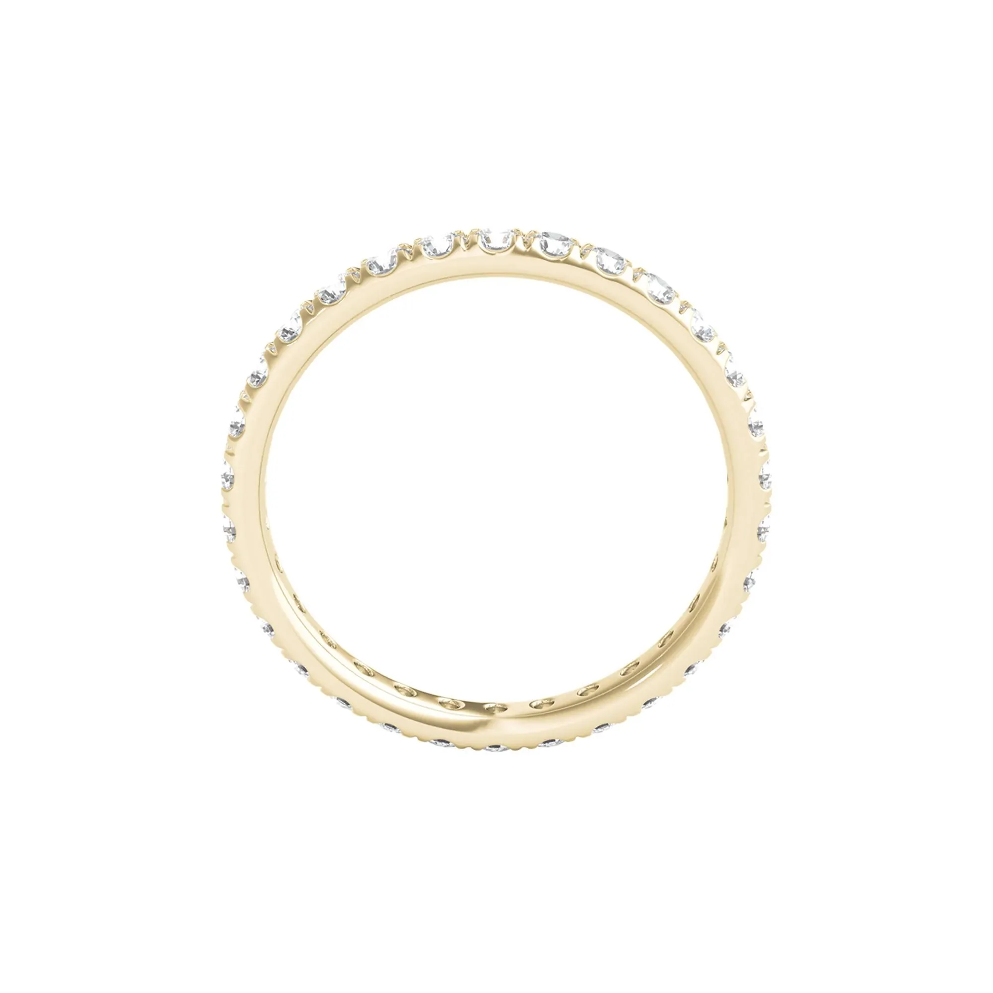 1 CT. Tw. Lab Grown Diamond Comfort Fit Eternity Band Ring 14K Yellow Gold Round Brilliant Cut Size 8 2mm - Image 2