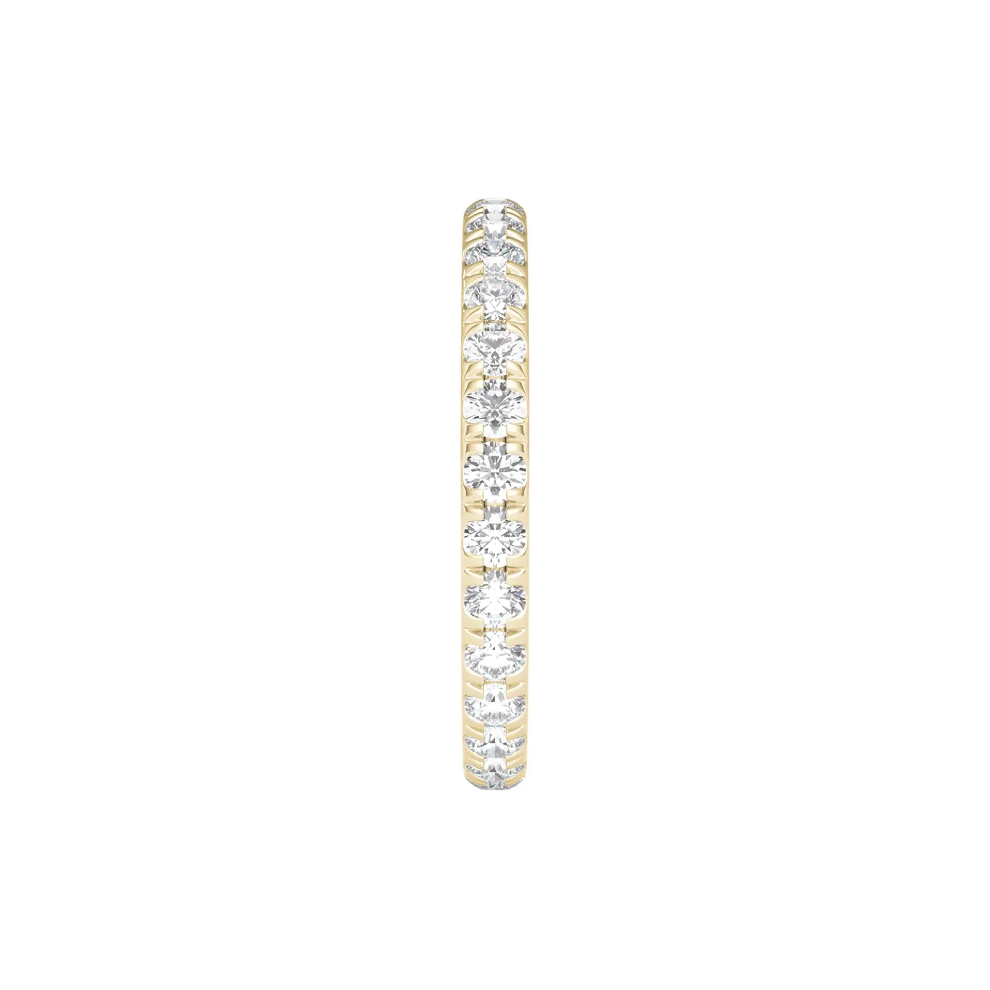 1 CT. Tw. Lab Grown Diamond Comfort Fit Eternity Band Ring 14K Yellow Gold Round Brilliant Cut Size 8.5 2mm - Image 3